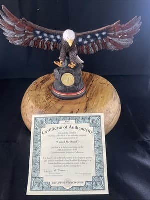 Bradford Exchange “ United We Stand” American Flag Eagle Sculpture