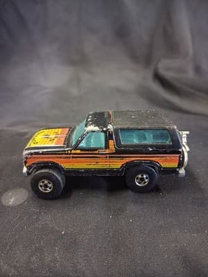 Hot Wheels Ford Bronco 4-Wheeler 1980 Blackwall Black Hong Kong Vintage - Thumbnail 4