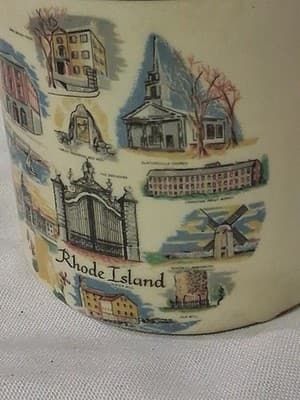 RHODE ISLAND SOUVENIR WHISKEY JUG VINTAGE HOUSE OF SEVEN GABLES HARVARD CAPE COD - Thumbnail 4