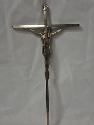 Jesus Christ Crucifix Cross Wall Hanging INRI Germany Vintage 10" - Thumbnail 4
