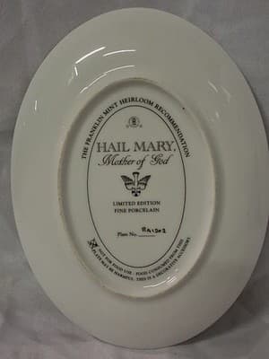 Vintage Hail Mary Mother Of God Collectible Franklin Plate #RA1202 - Thumbnail 2