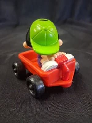 Vintage 1994 Bobby's World McDonald's Happy Meal Toy Bobby riding Red Wagon - Thumbnail 2