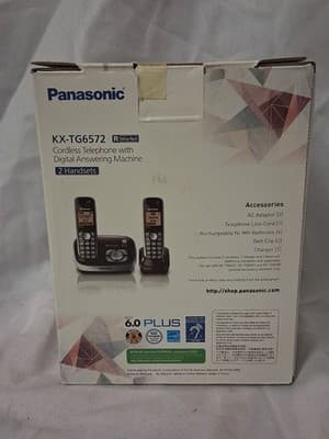 Panasonic DECT 6.0 Plus Cordless Telephone 2 Handsets KX-TG6572 New - Thumbnail 3