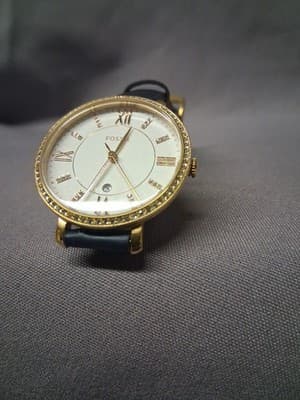 Fossil Womens Watch Quartz 36mm Case Blue Leather Band - Thumbnail 2