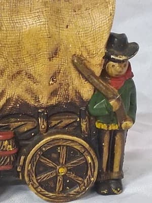 The Great Wild West Stagecoach Hand Painted Ceramic Coin Bank 5" See Photos - Thumbnail 2