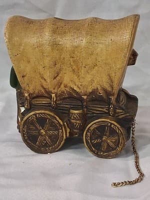 The Great Wild West Stagecoach Hand Painted Ceramic Coin Bank 5" See Photos - Thumbnail 5