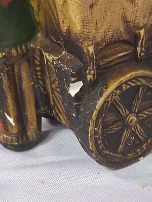 The Great Wild West Stagecoach Hand Painted Ceramic Coin Bank 5" See Photos - Thumbnail 6