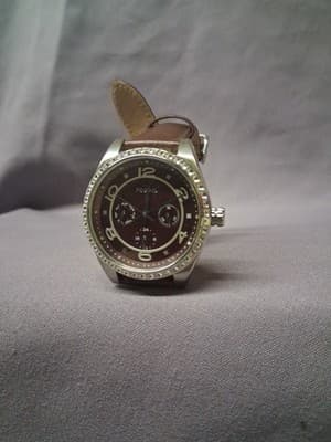 Fossil Womens Watch -BQ1093 40mm Silver Tone Case W/Crystal Accent Bezel - Thumbnail 3