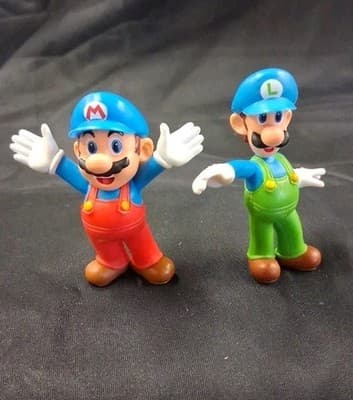 Super Mario Ice Mario And Ice Luigi Action Figures