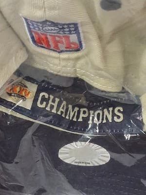 Baltimore Ravens Beige Navy Super Bowl XXXV Champions NFL Adjustable Hat SEALED - Thumbnail 5