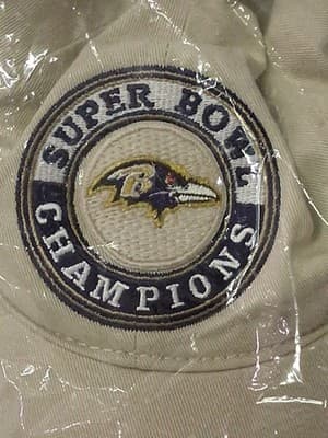 Baltimore Ravens Beige Navy Super Bowl XXXV Champions NFL Adjustable Hat SEALED - Thumbnail 2