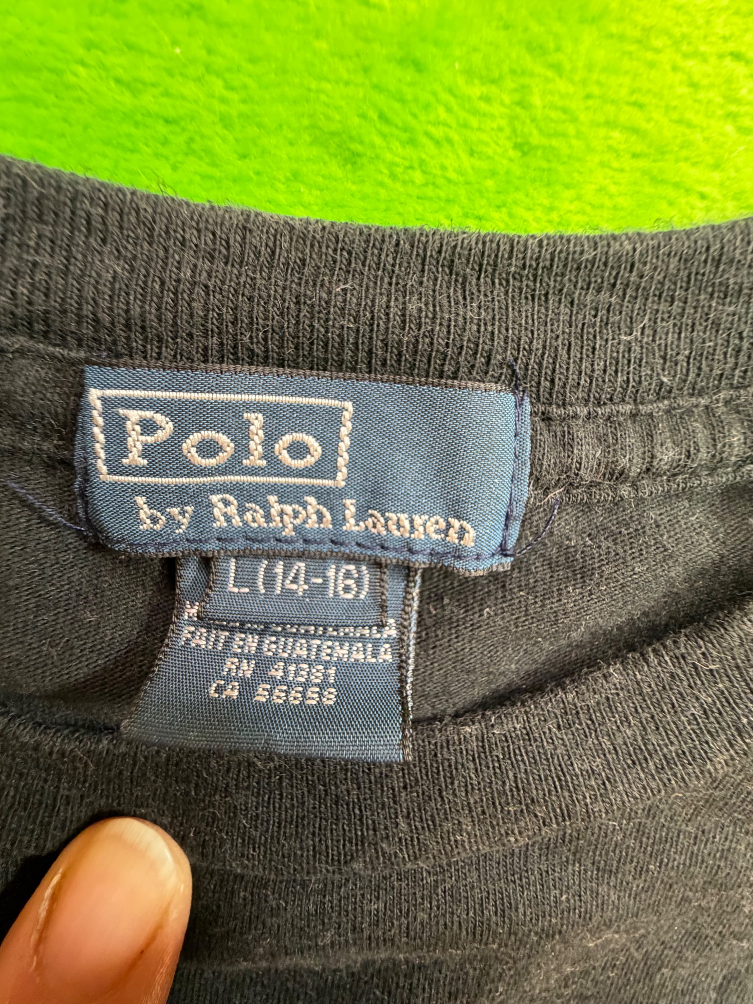 Polo Ralph Lauren Boys Crewneck T-Shirt Sz L 14-16 Black Red Pony - Thumbnail 6