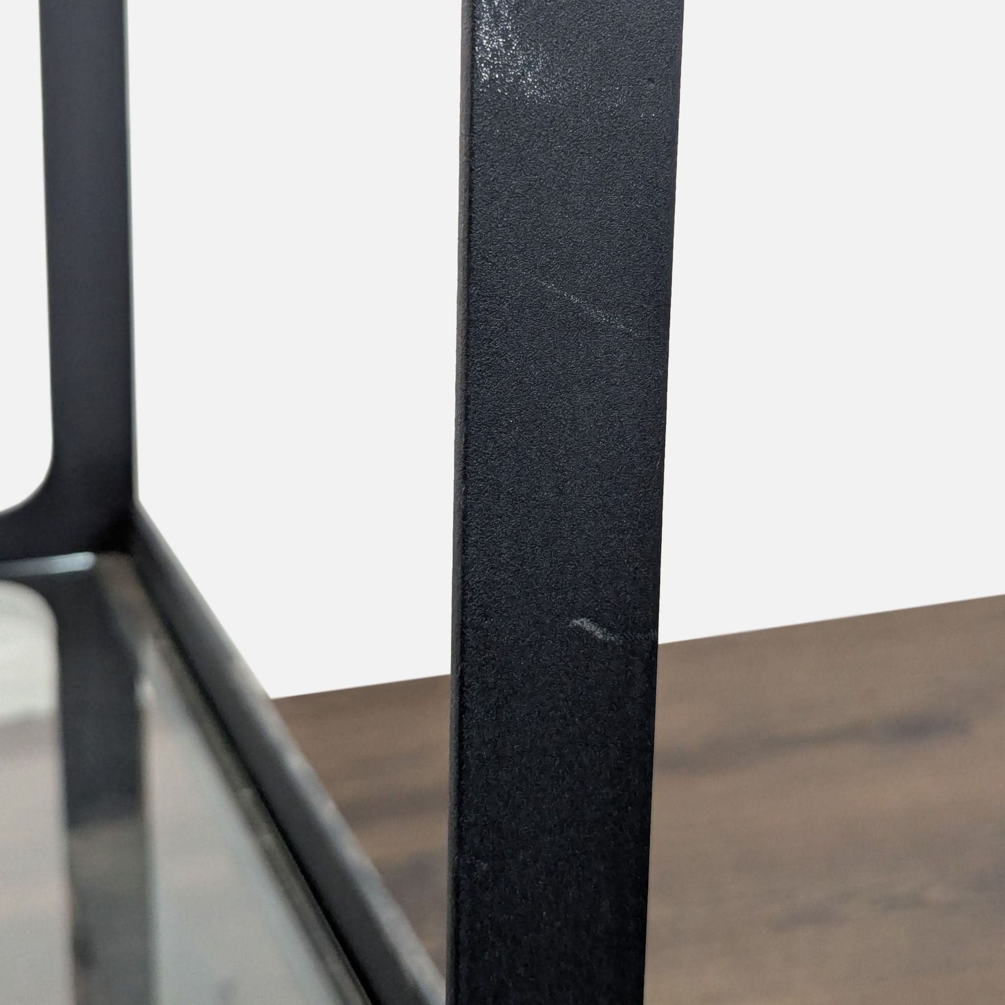 Two Tier Glass and Metal Console Table on Castors - Thumbnail 6