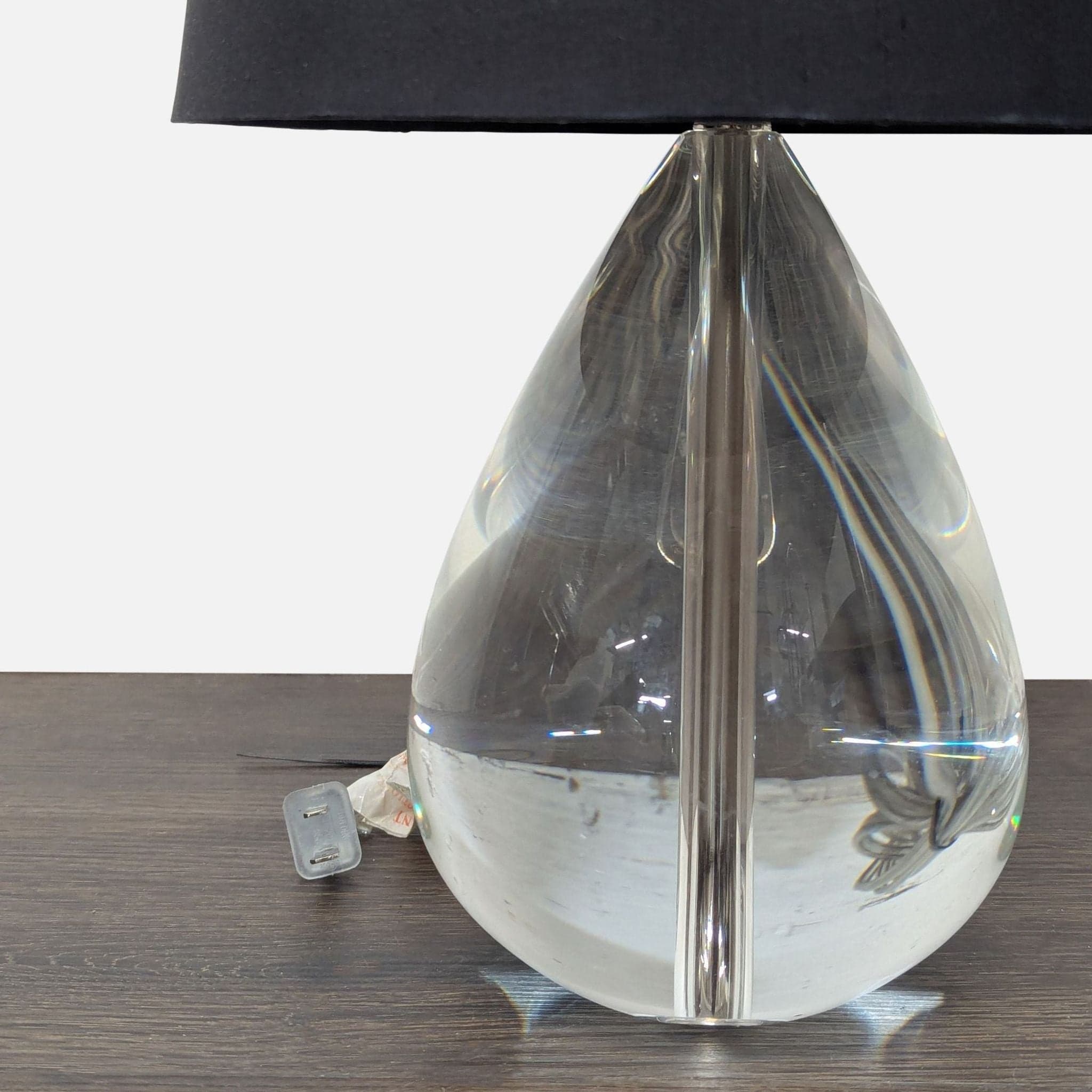 Jonathan Adler Claridge Lead Crystal Table Lamp with Black Shade - Thumbnail 2
