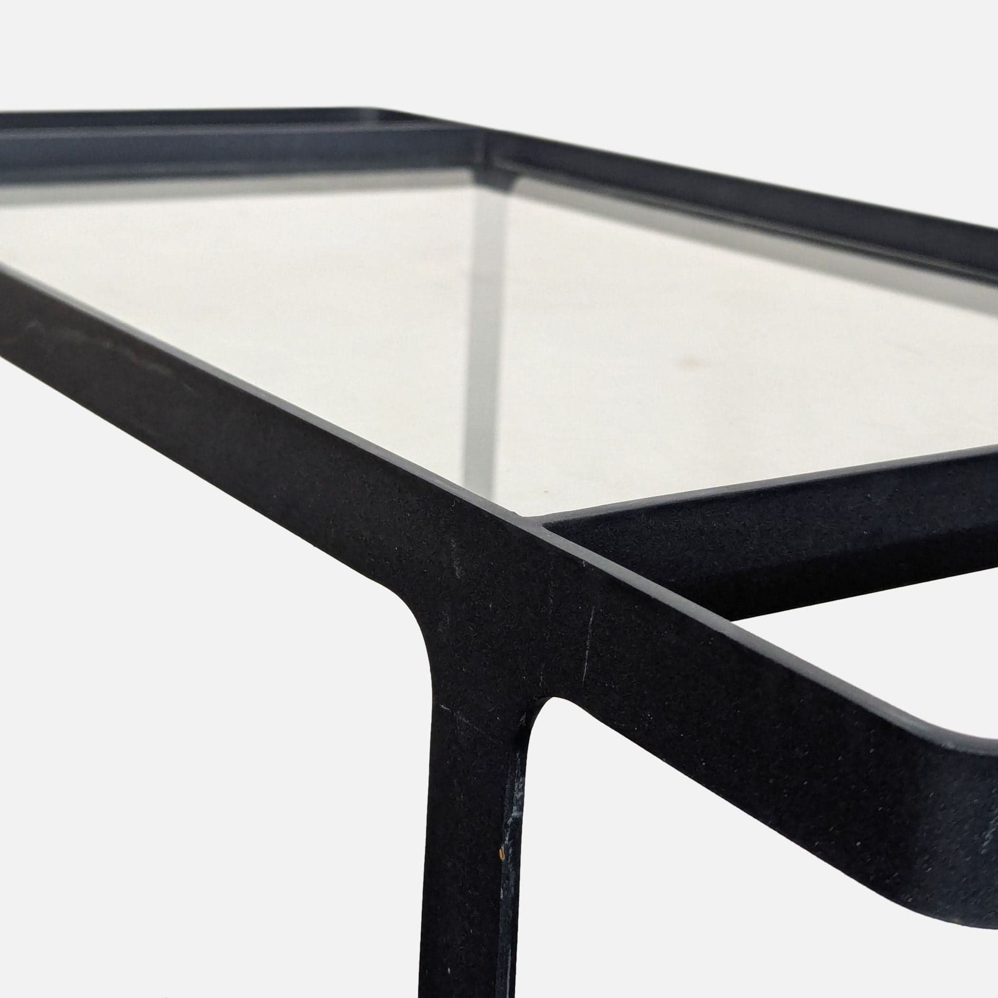 Two Tier Glass and Metal Console Table on Castors - Thumbnail 7