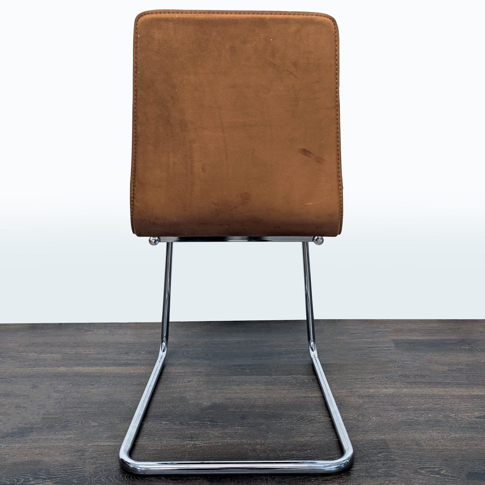 CB2 Leather/Suede Dining Chair on Chrome Frame - Thumbnail 5
