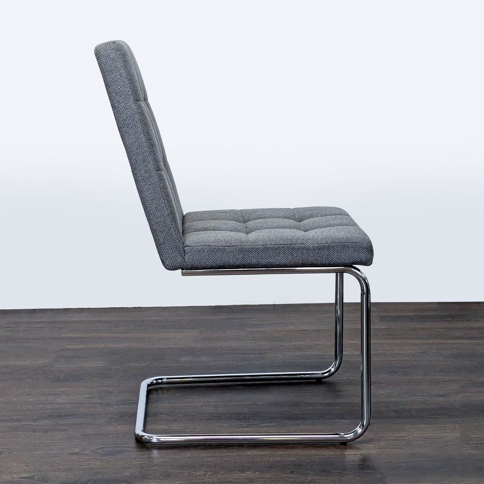 CB2 Button Tufted Dining Chair on a Metal Frame - Thumbnail 3