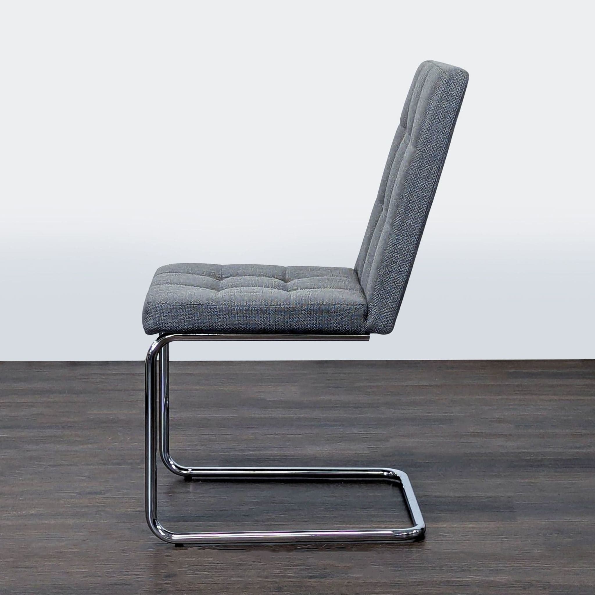 CB2 Button Tufted Dining Chair on a Metal Frame - Thumbnail 5