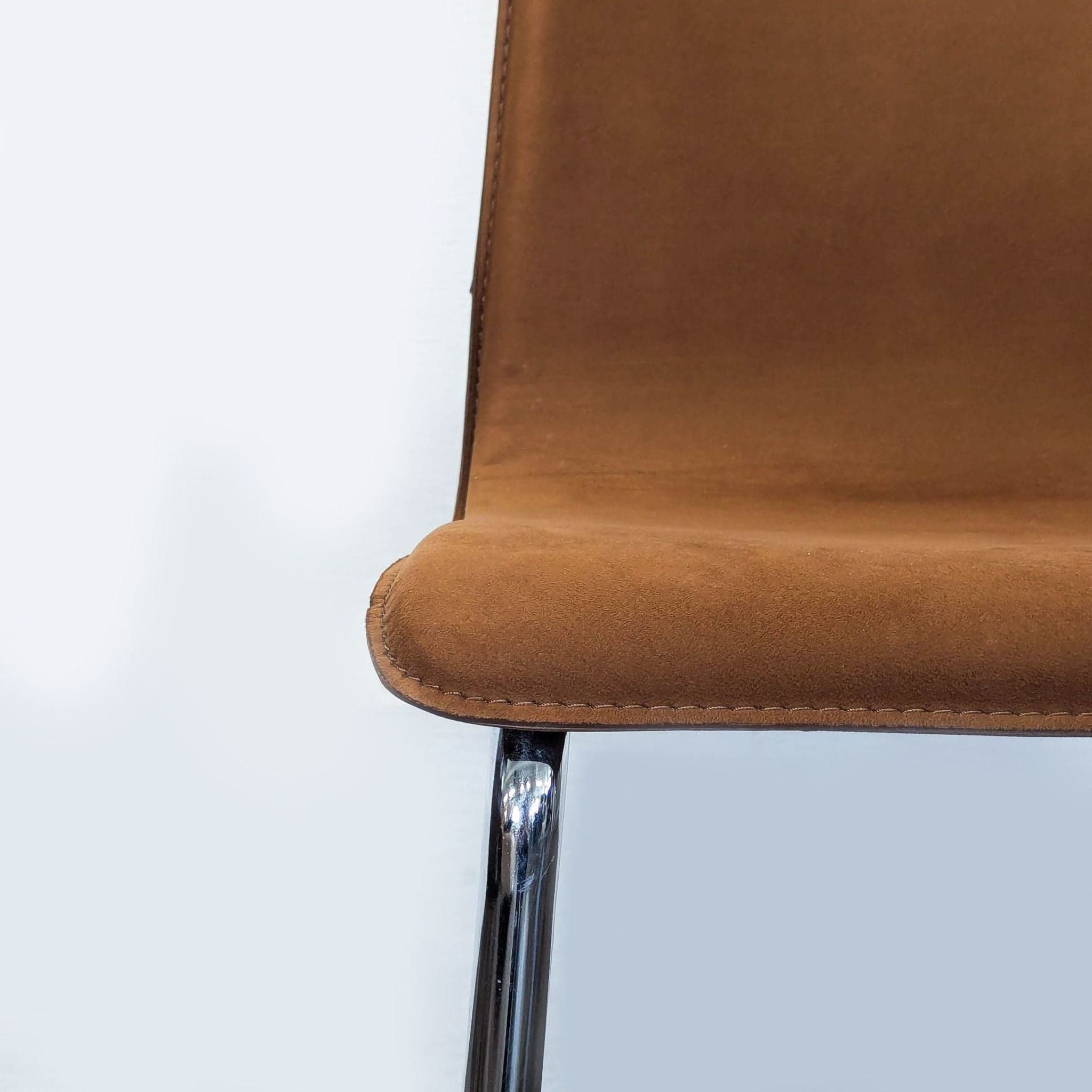 CB2 Leather/Suede Dining Chair on Chrome Frame - Thumbnail 7