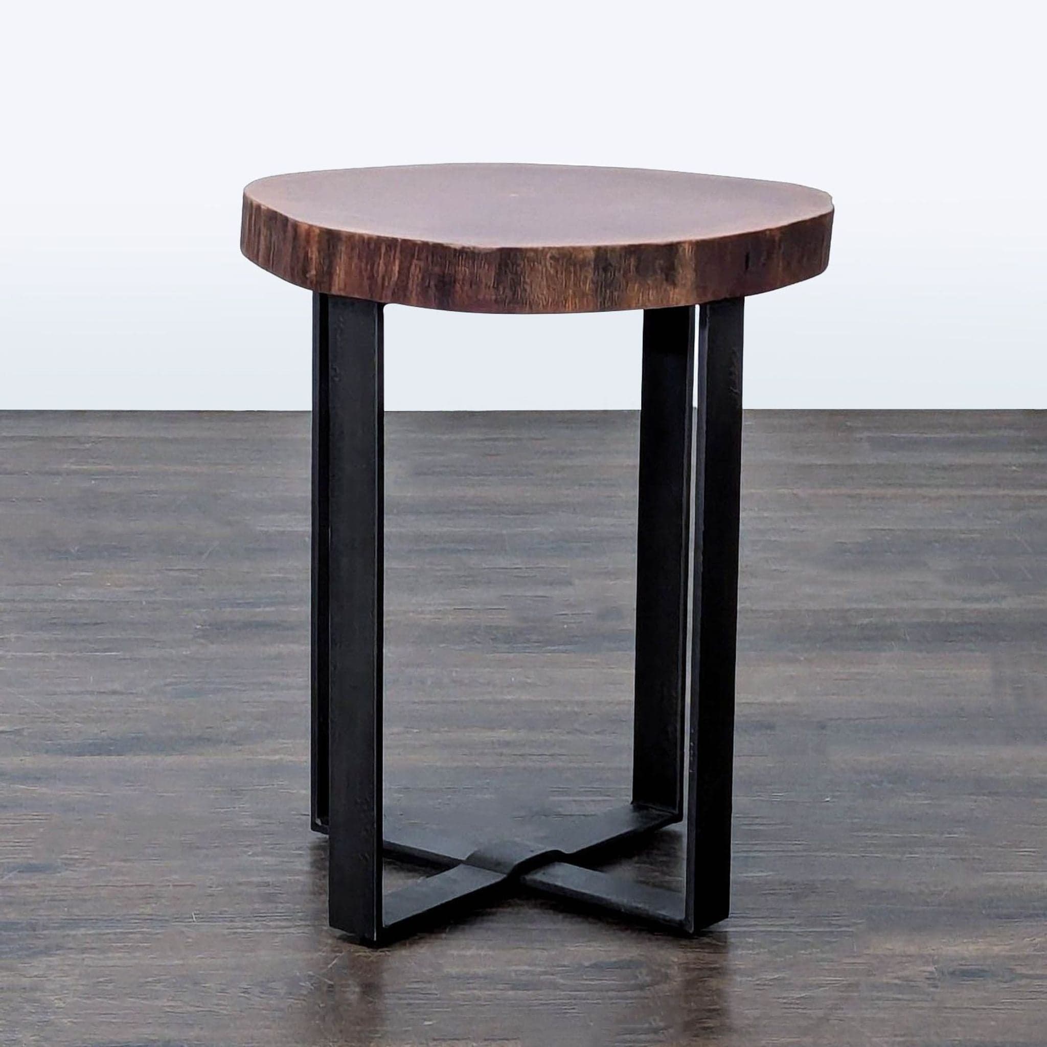 Pottery Barn Live Edge Accent Table on Steel Base - Thumbnail 2