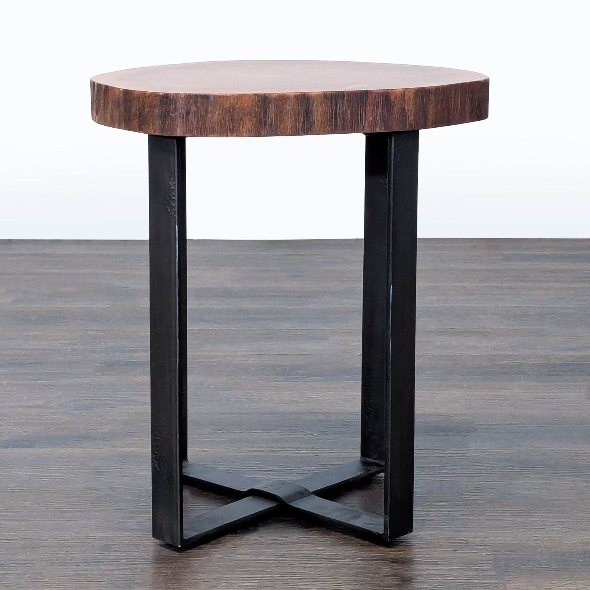 Pottery Barn Live Edge Accent Table on Steel Base - Thumbnail 4