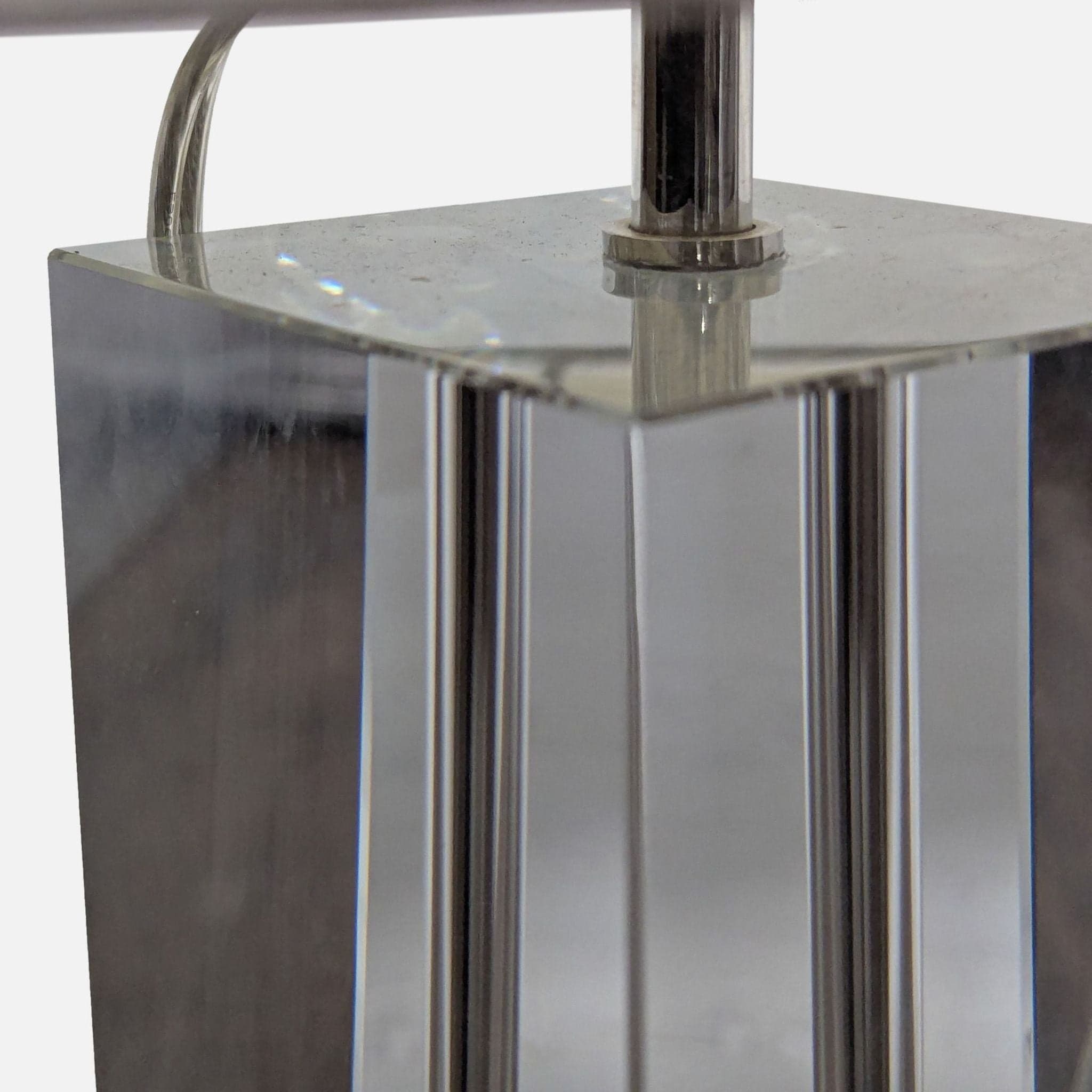 Room & Board Madison Modern Table Lamp with Lead Crystal Base and White Rectangular Shade - Thumbnail 4