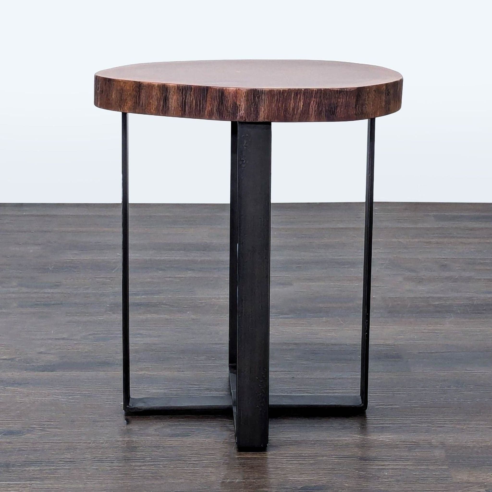 Pottery Barn Live Edge Accent Table on Steel Base - Thumbnail 3