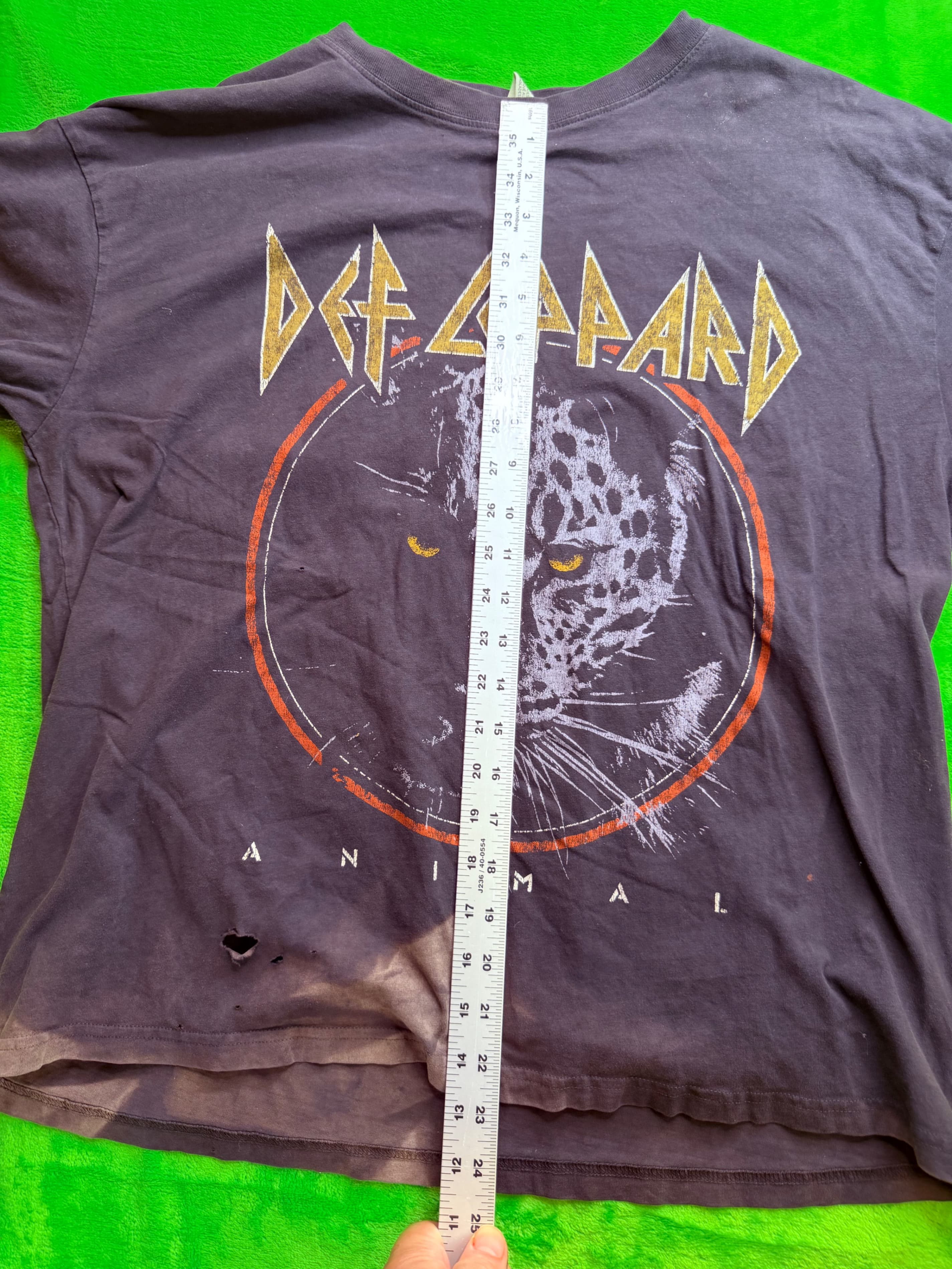 H&M Def Leppard Animal Graphic Tee Mens Sz L Faded Distressed - Thumbnail 7
