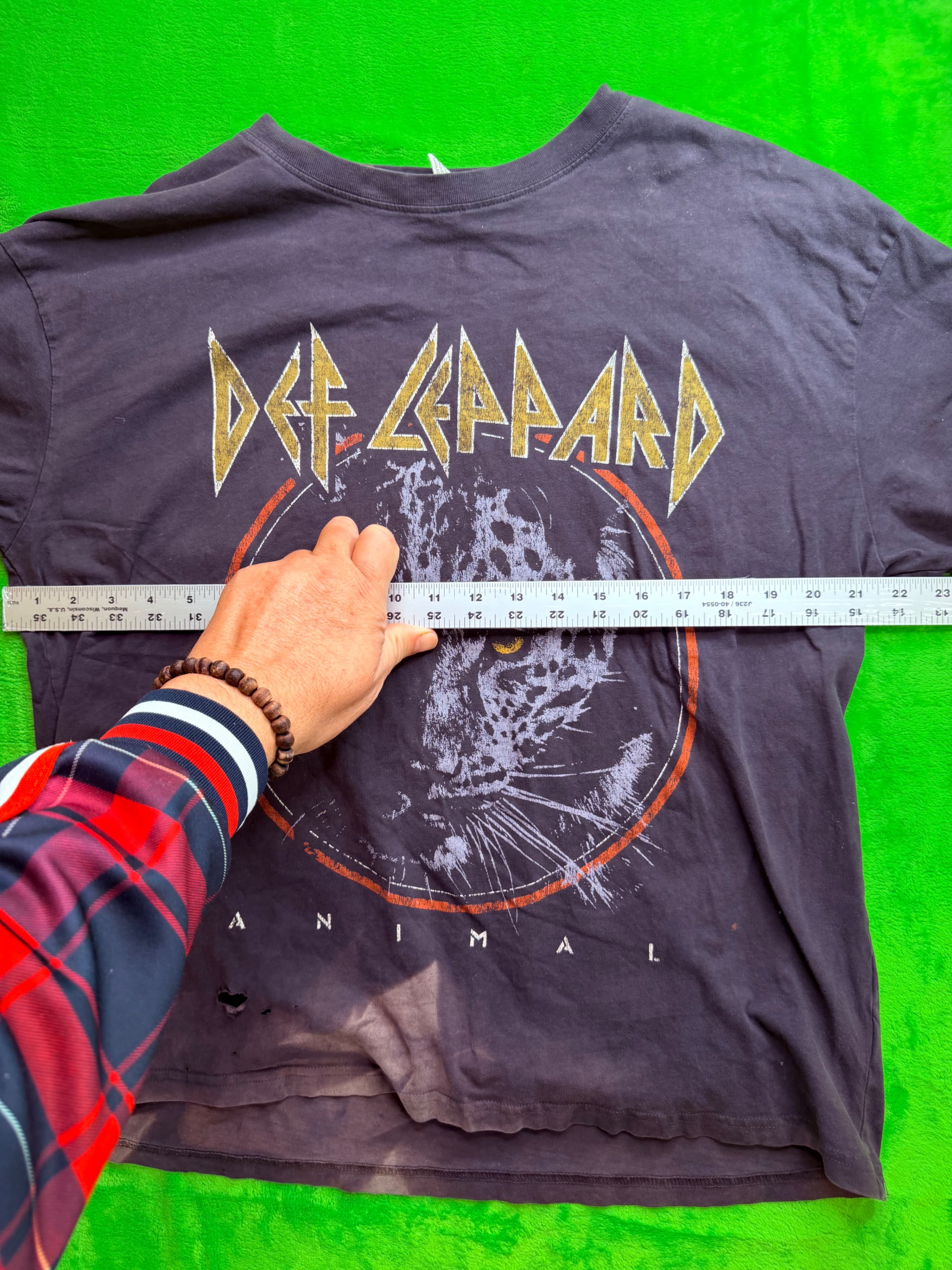 H&M Def Leppard Animal Graphic Tee Mens Sz L Faded Distressed - Thumbnail 6