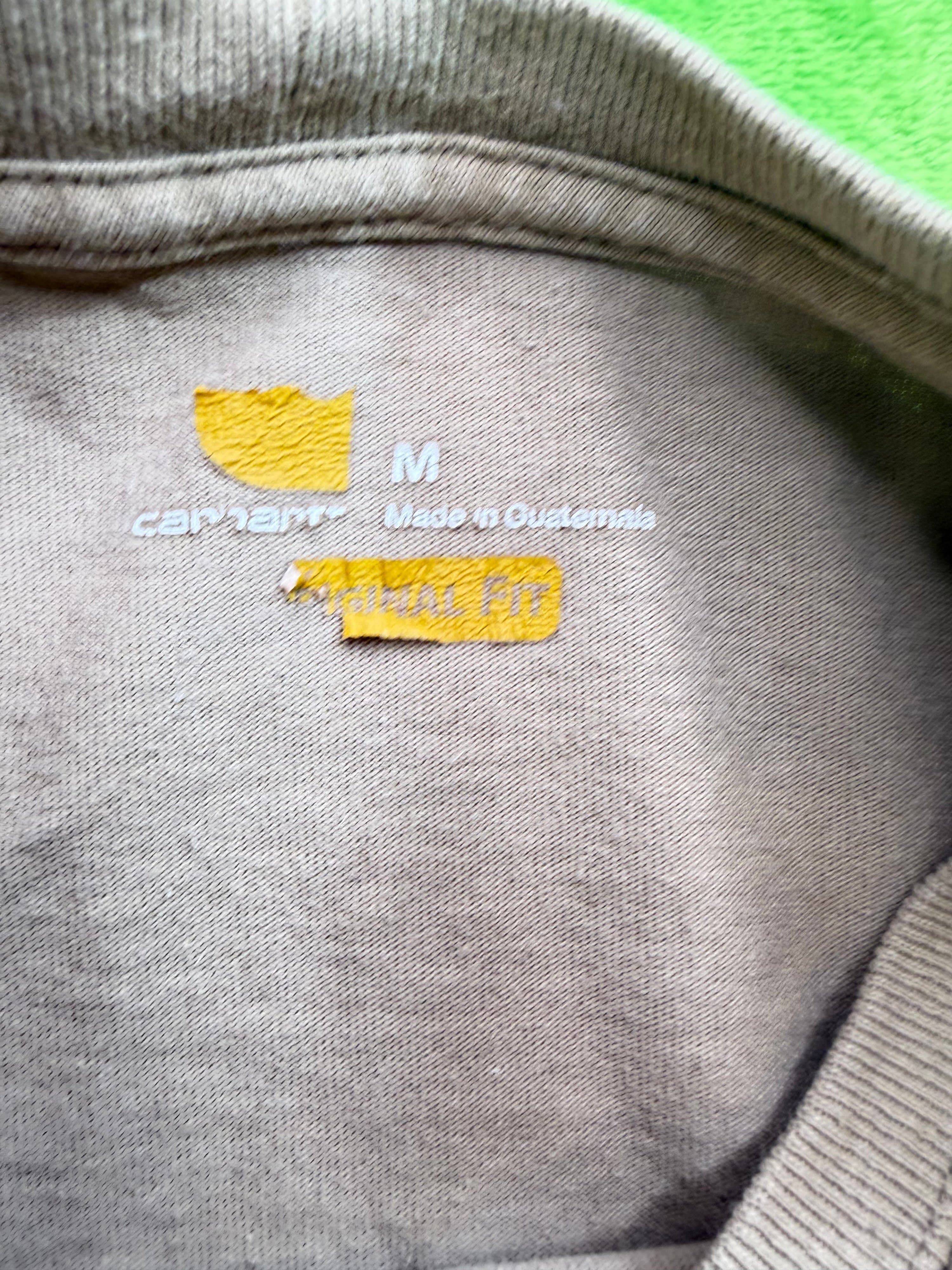 Carhartt Original Fit Pocket T-Shirt Mens Sz M Tan Khaki K87 - Thumbnail 4