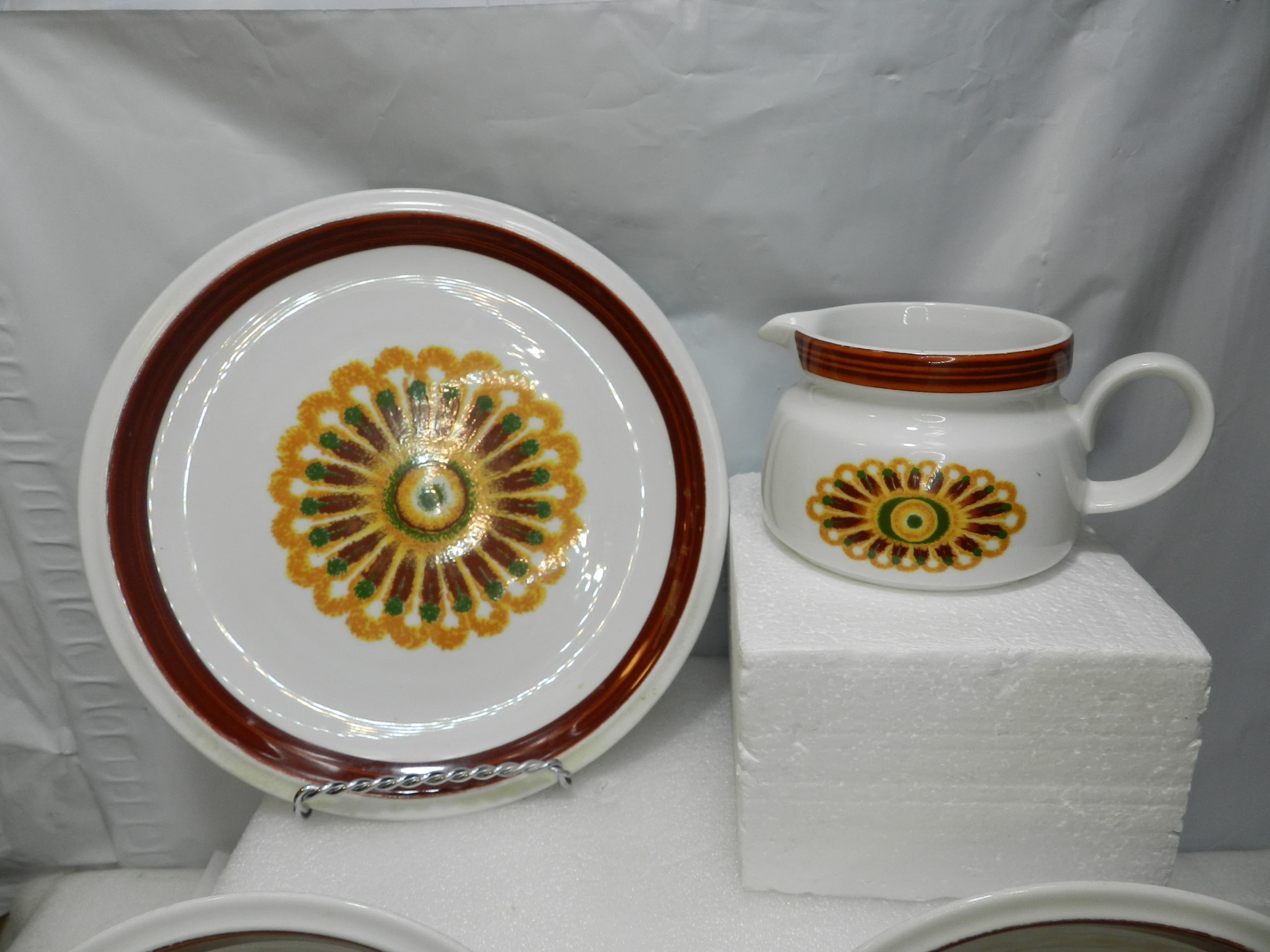 7 PC Vintage Retro Winterling Bavaria Sunflower Ceramic Dinnerware Germany N33J - Thumbnail 3