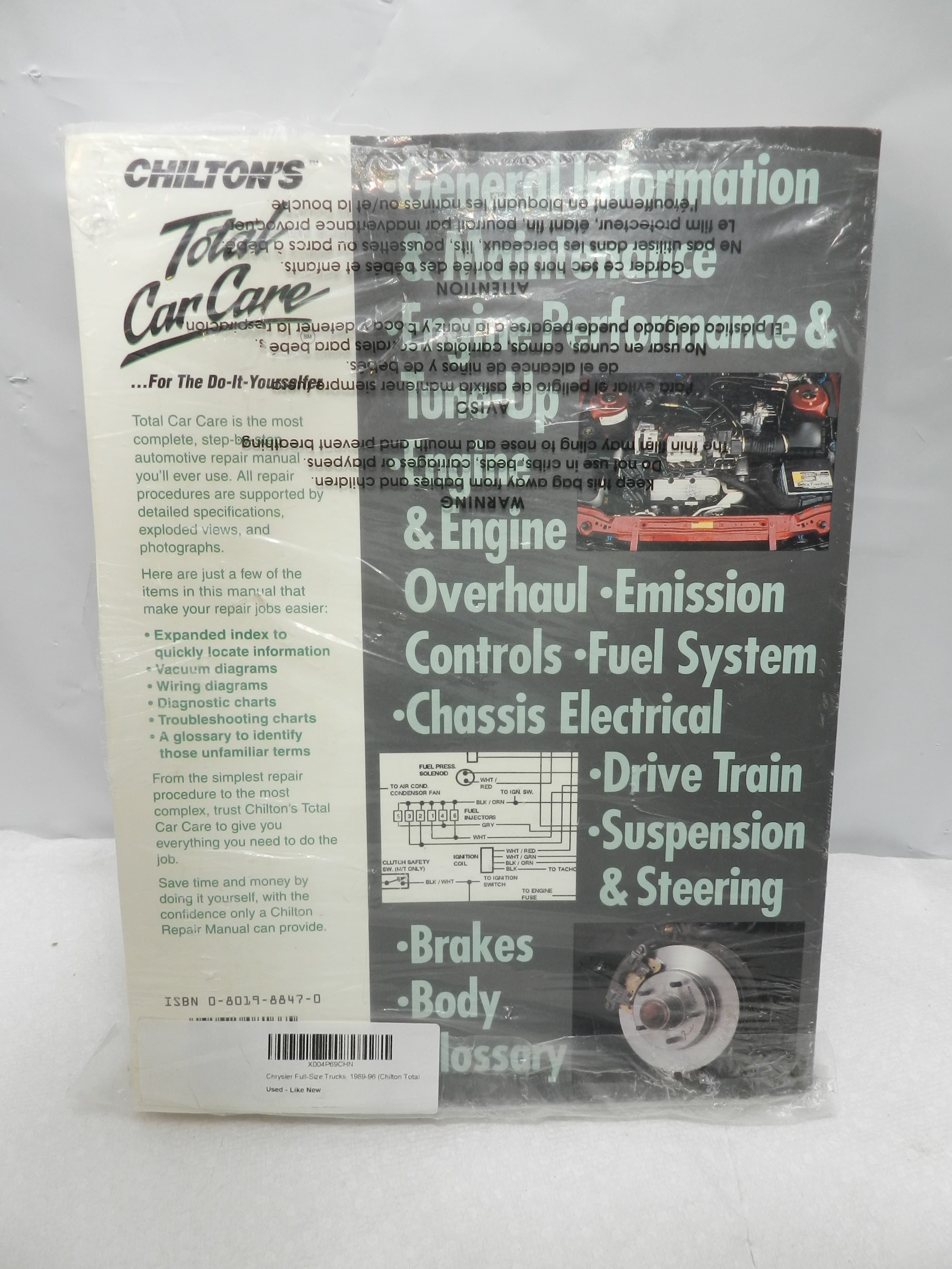 Chilton's Chrysler Full Size Trucks 1989 - 96 Repair Manual 20402 (N38K) - Thumbnail 2