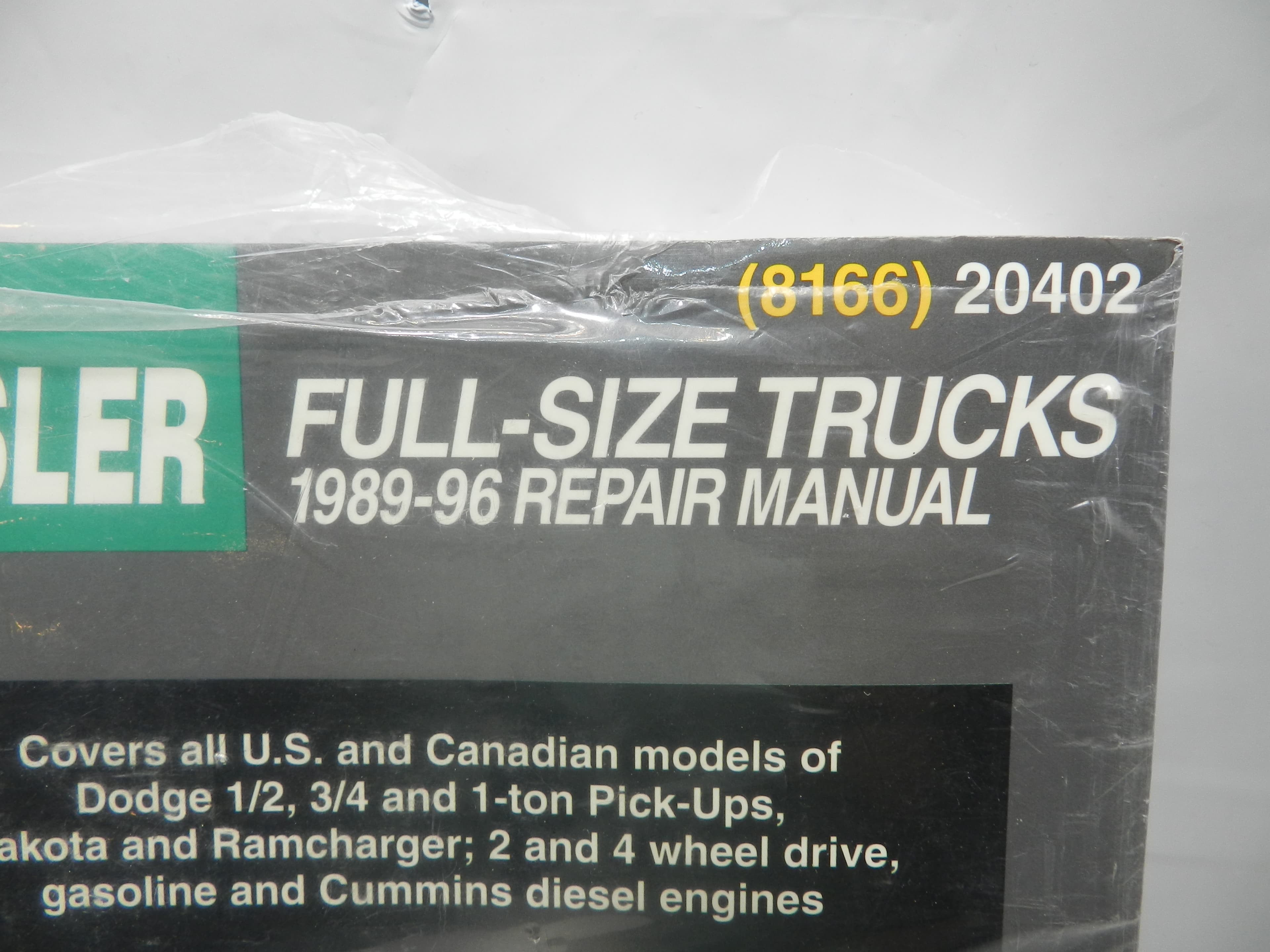 Chilton's Chrysler Full Size Trucks 1989 - 96 Repair Manual 20402 (N38K) - Thumbnail 3