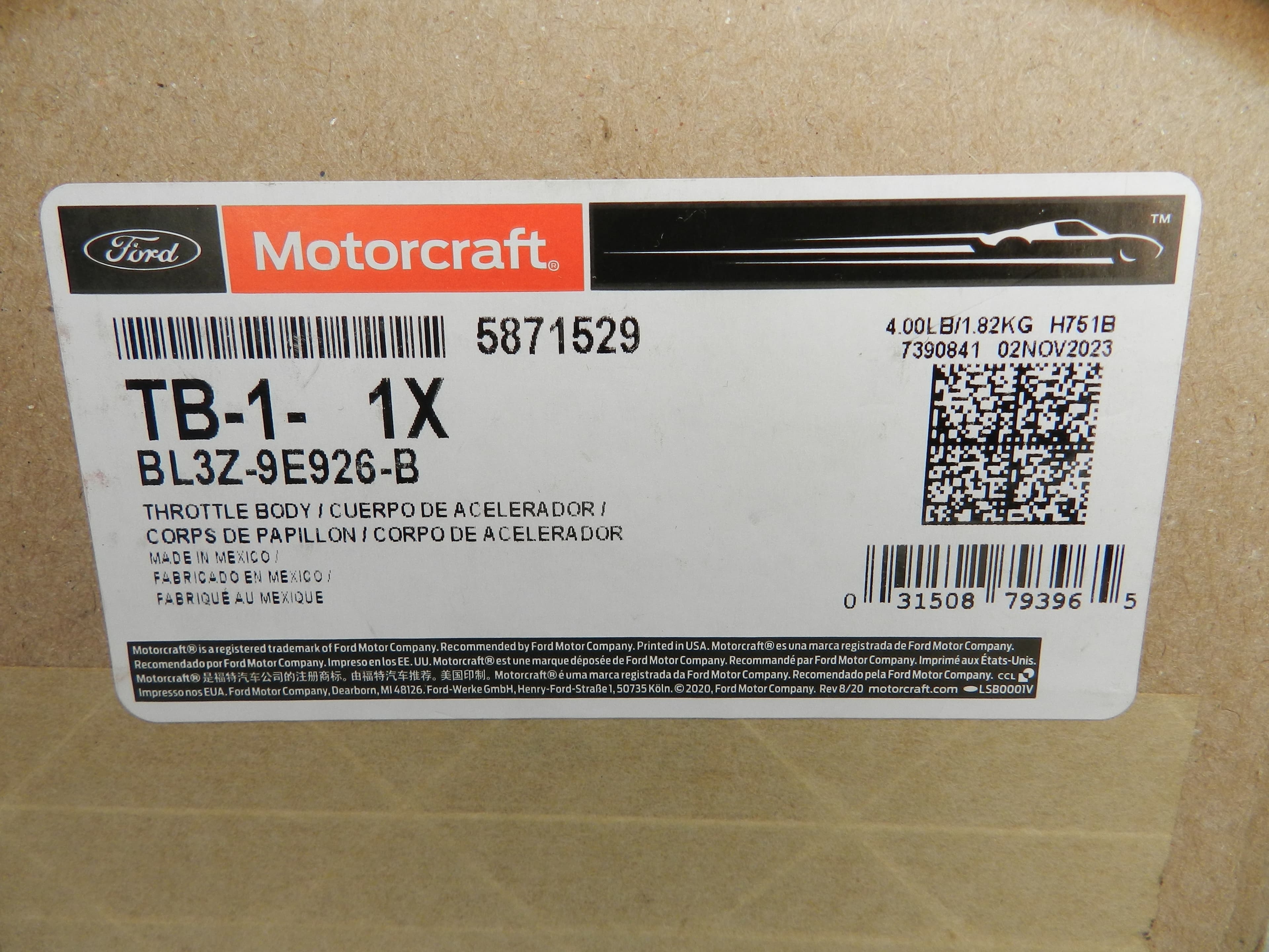 Ford Genuine TB-1-1X Throttle Body & Motor (BL3Z-9E926-B) Metallic Large (N42K) - Thumbnail 8