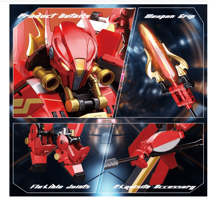 Mech Building Set Samurai Mecha Warriors Building Kit 511 PCS Works w/Lego (N44K - Thumbnail 9