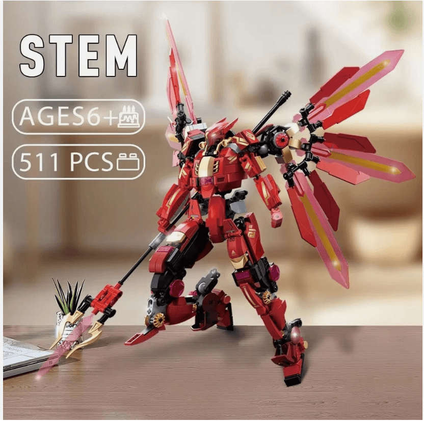 Mech Building Set Samurai Mecha Warriors Building Kit 511 PCS Works w/Lego (N44K - Thumbnail 6