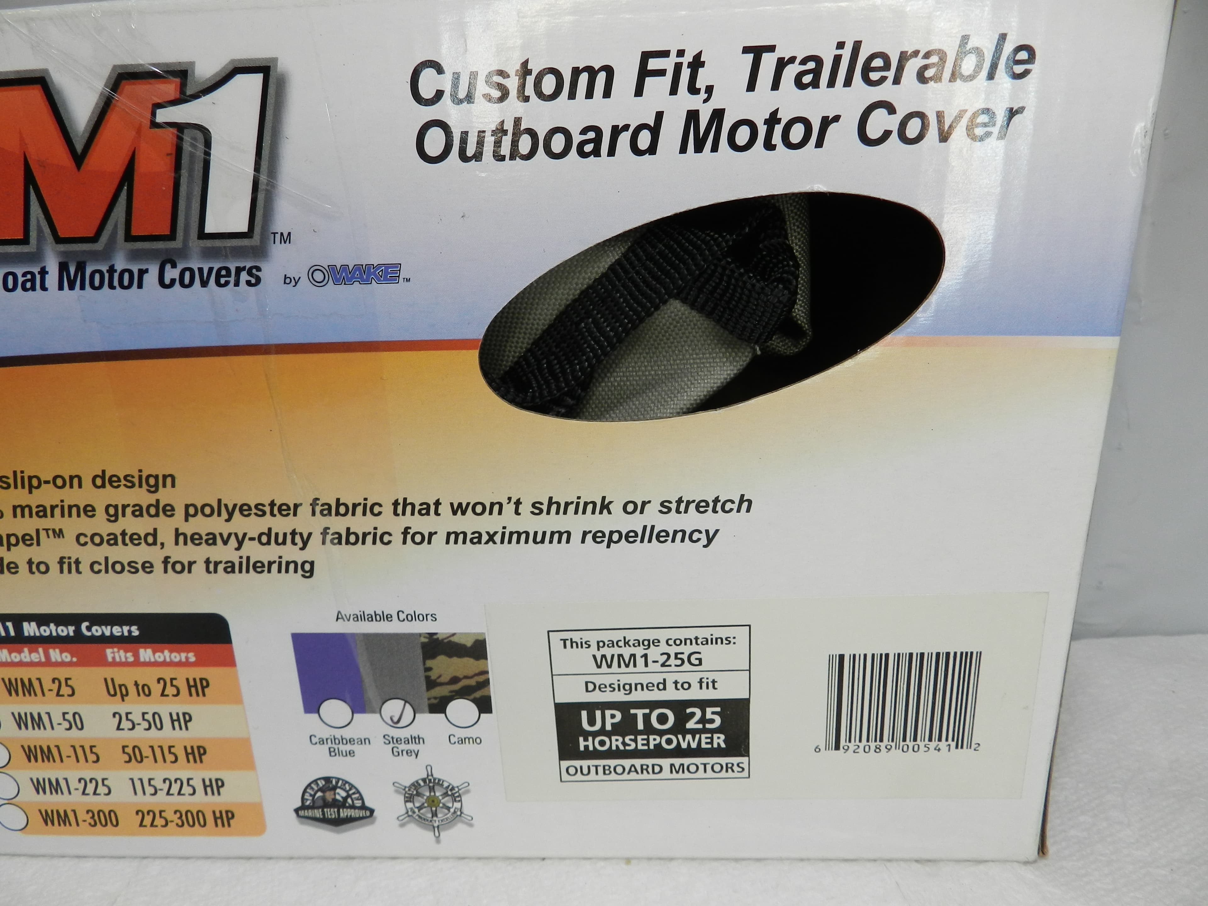 Wake "M1" Boat Motor Cover Outboard Trailerable Marine Grade Engine 25HP  (N45K) - Thumbnail 4