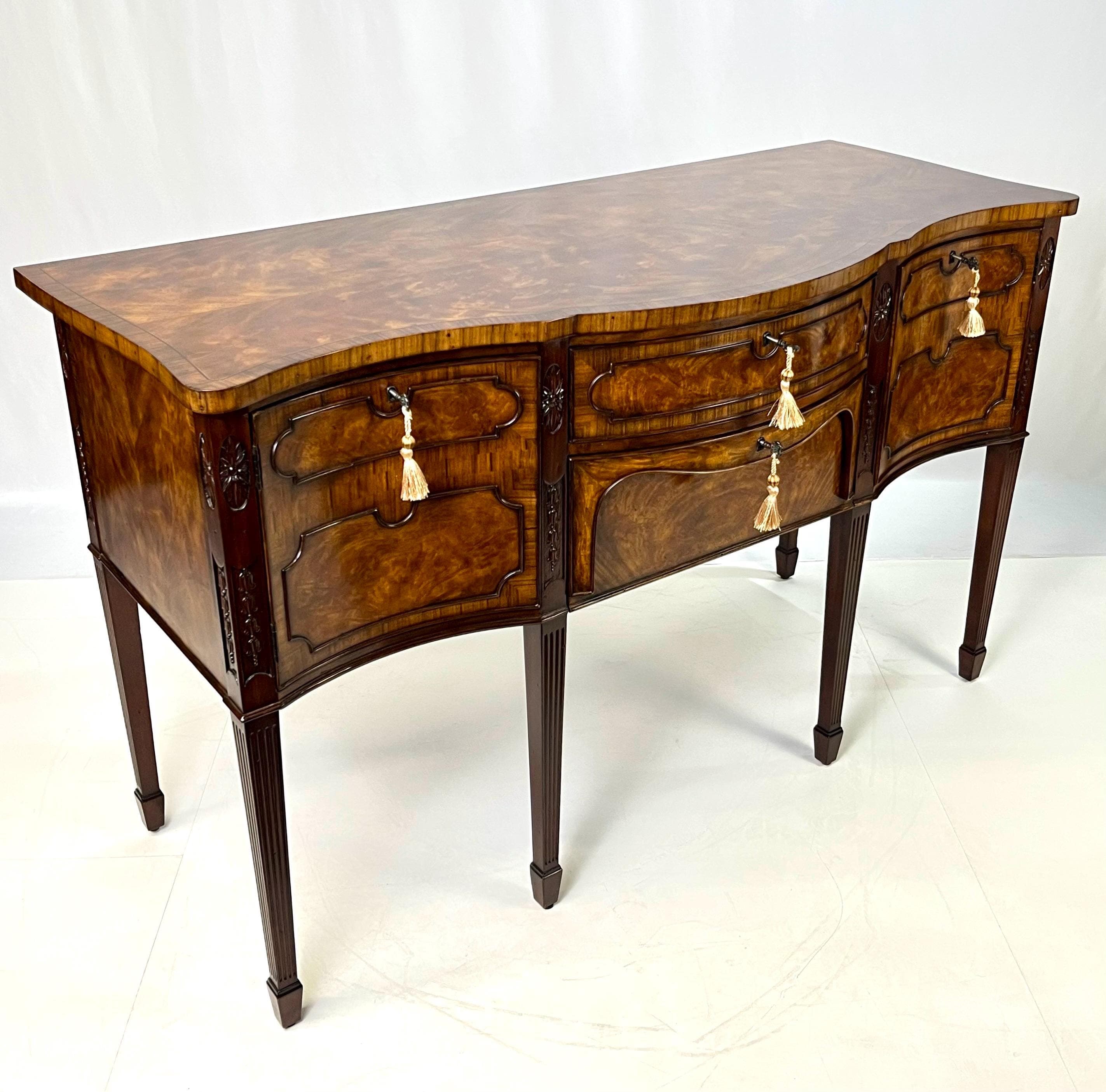Vintage Theodore Alexander "Althorp Living History" Sheraton Style Serpentine Sideboard - Thumbnail 5