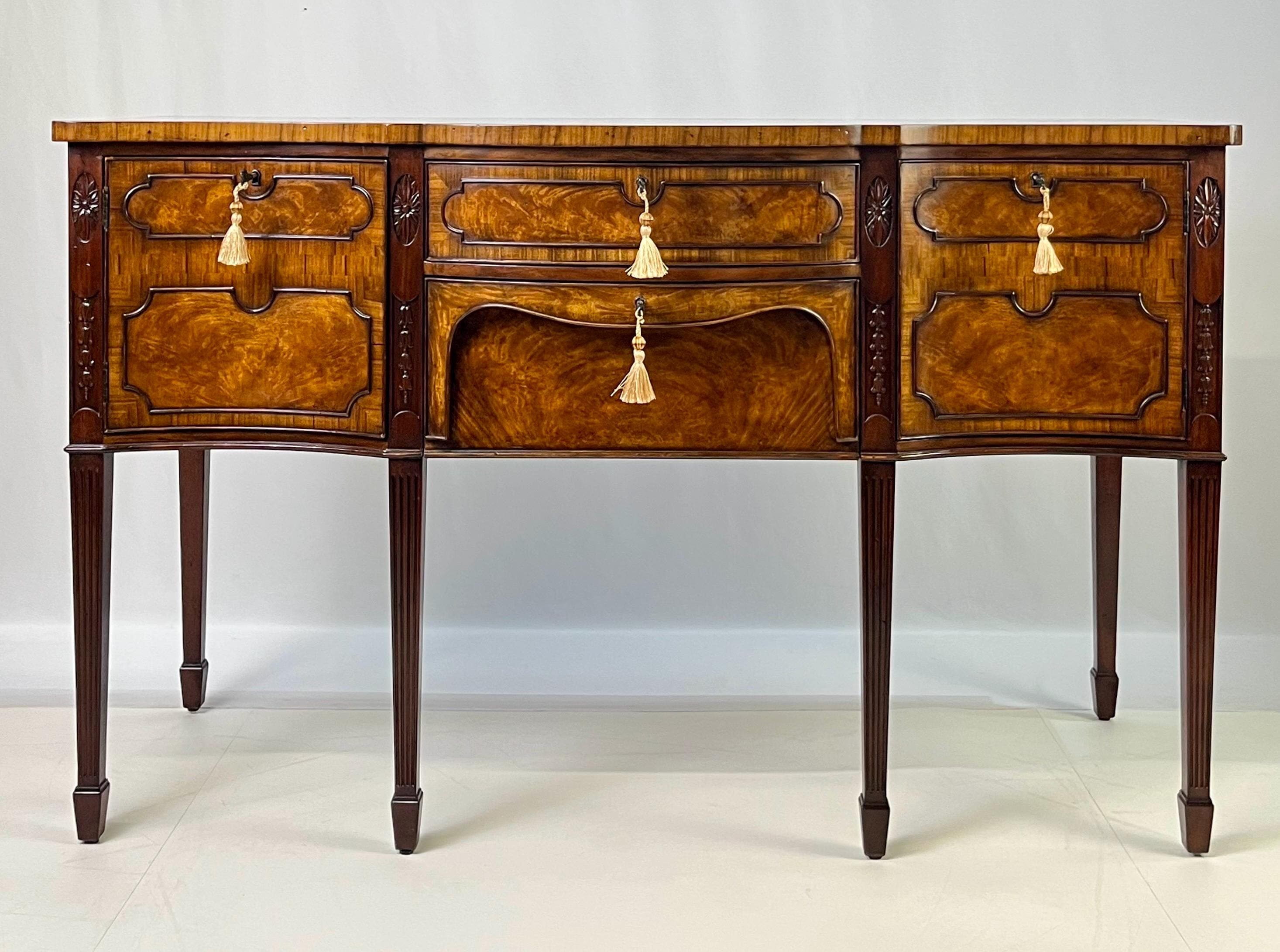 Vintage Theodore Alexander "Althorp Living History" Sheraton Style Serpentine Sideboard