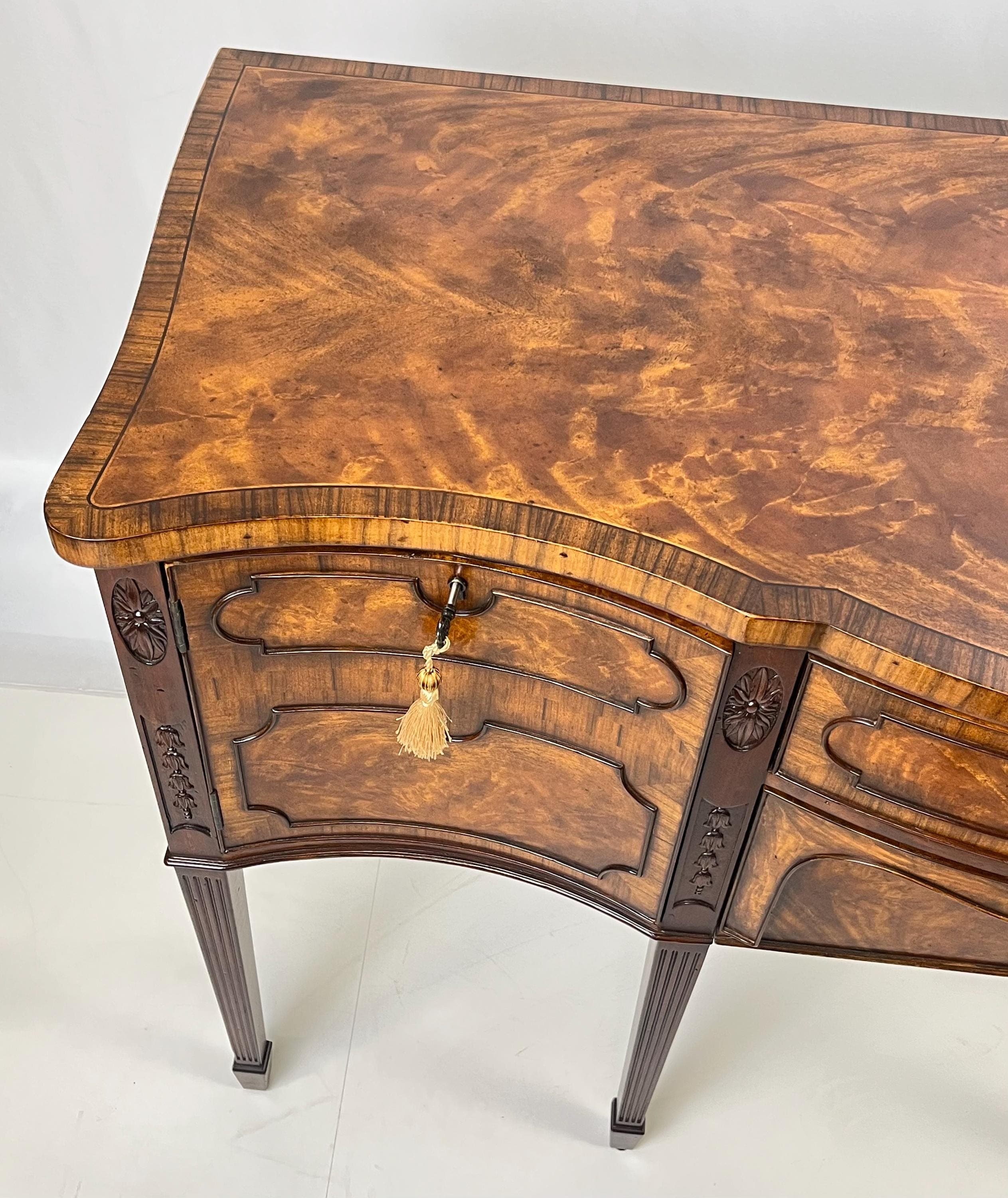 Vintage Theodore Alexander "Althorp Living History" Sheraton Style Serpentine Sideboard - Thumbnail 8