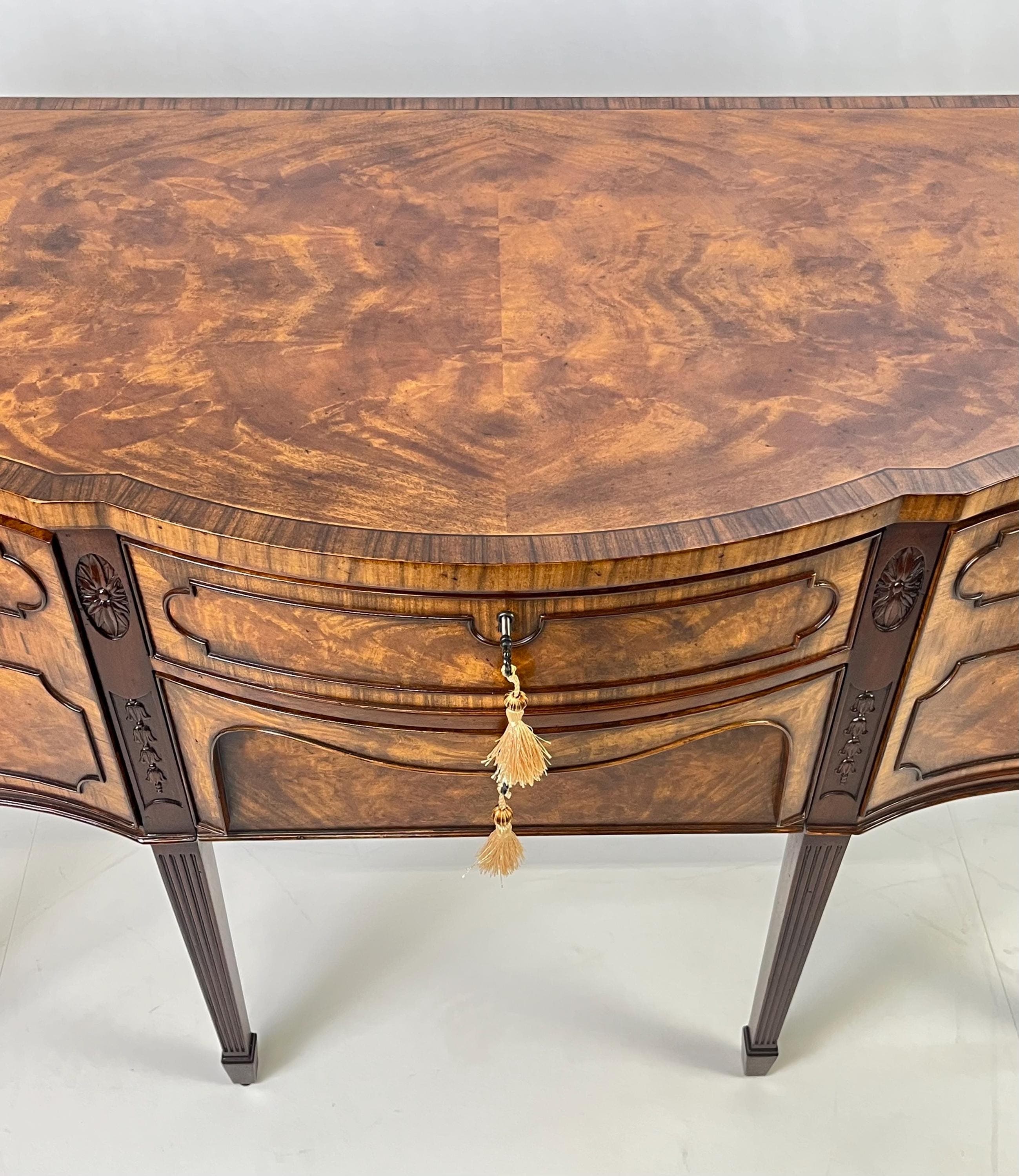 Vintage Theodore Alexander "Althorp Living History" Sheraton Style Serpentine Sideboard - Thumbnail 9
