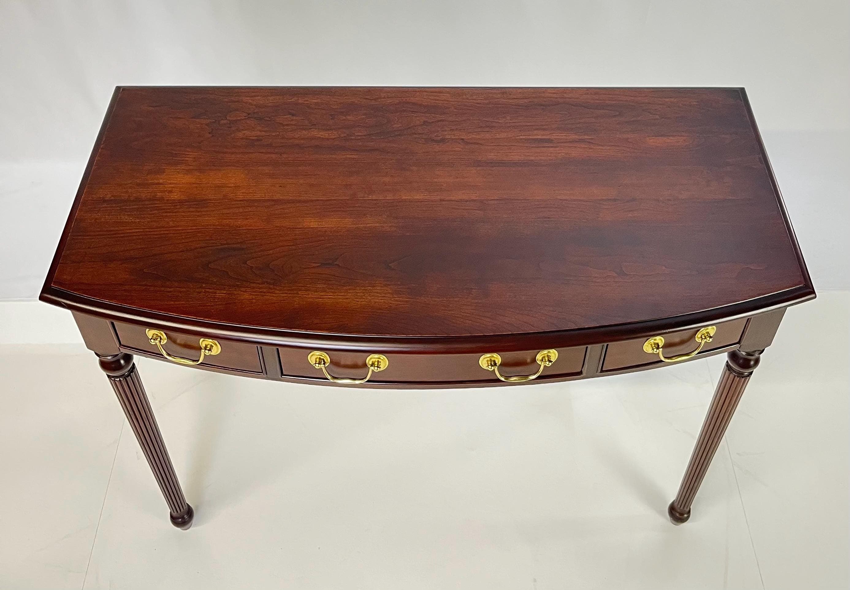 Harden Furniture "Circa 1991" Collector's Edition Cherry Bowfront Console / Writing Desk - Thumbnail 9