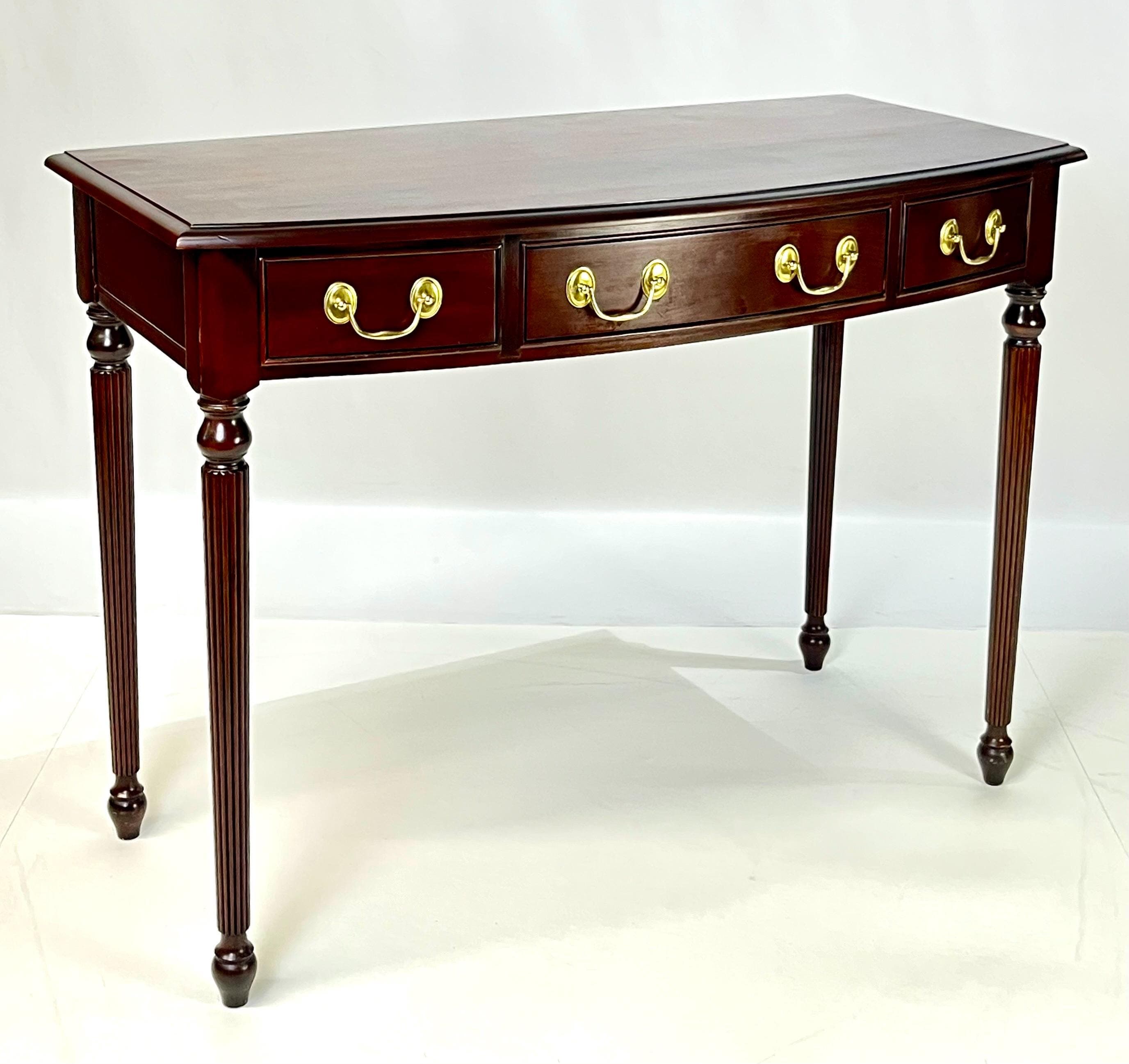 Harden Furniture "Circa 1991" Collector's Edition Cherry Bowfront Console / Writing Desk