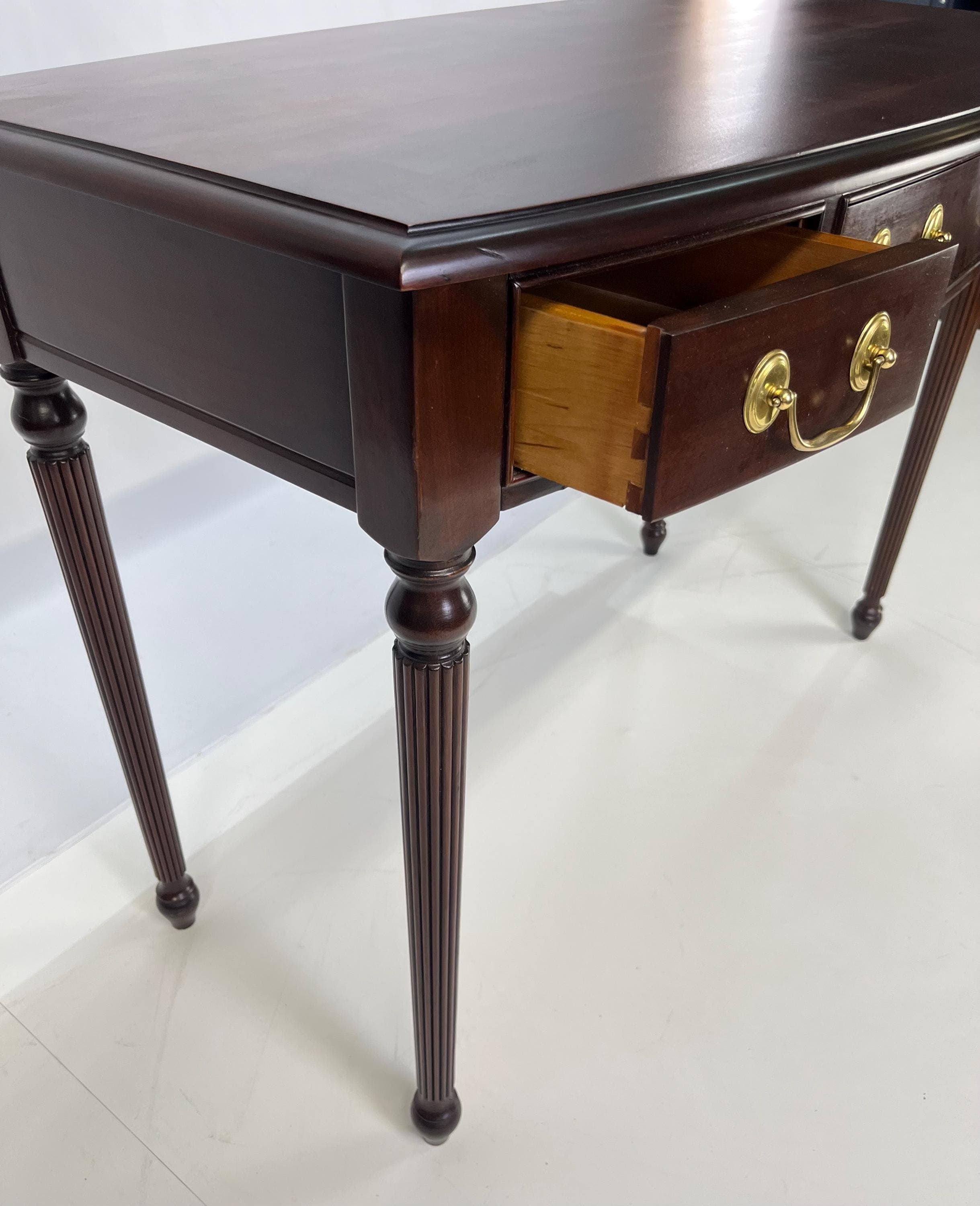 Harden Furniture "Circa 1991" Collector's Edition Cherry Bowfront Console / Writing Desk - Thumbnail 15