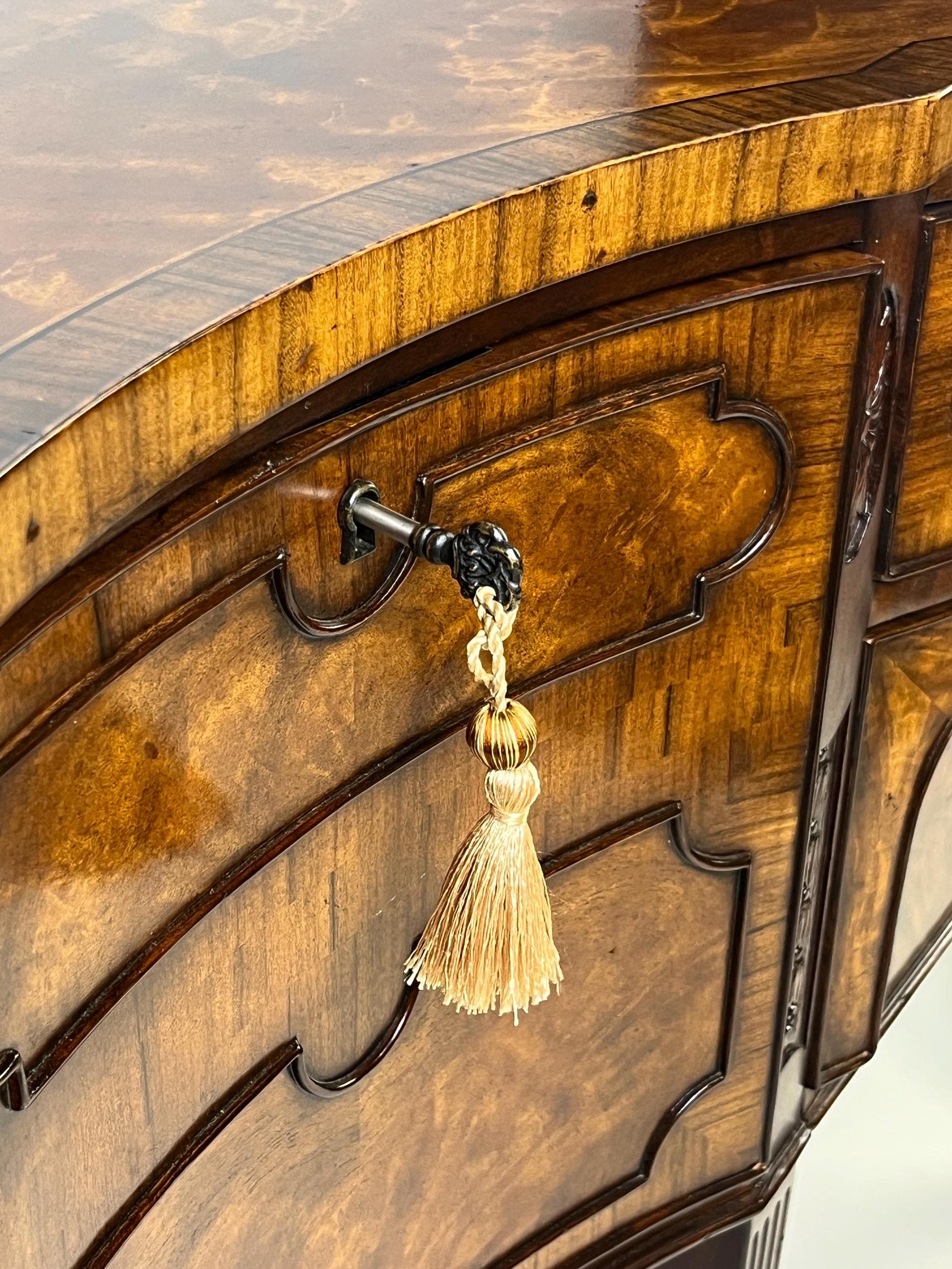 Vintage Theodore Alexander "Althorp Living History" Sheraton Style Serpentine Sideboard - Thumbnail 14