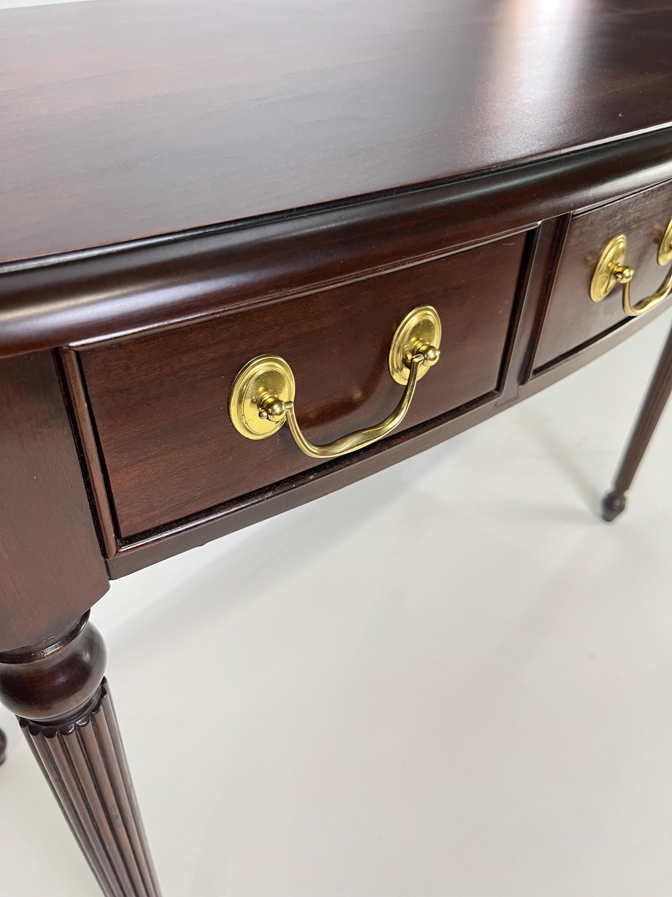 Harden Furniture "Circa 1991" Collector's Edition Cherry Bowfront Console / Writing Desk - Thumbnail 16