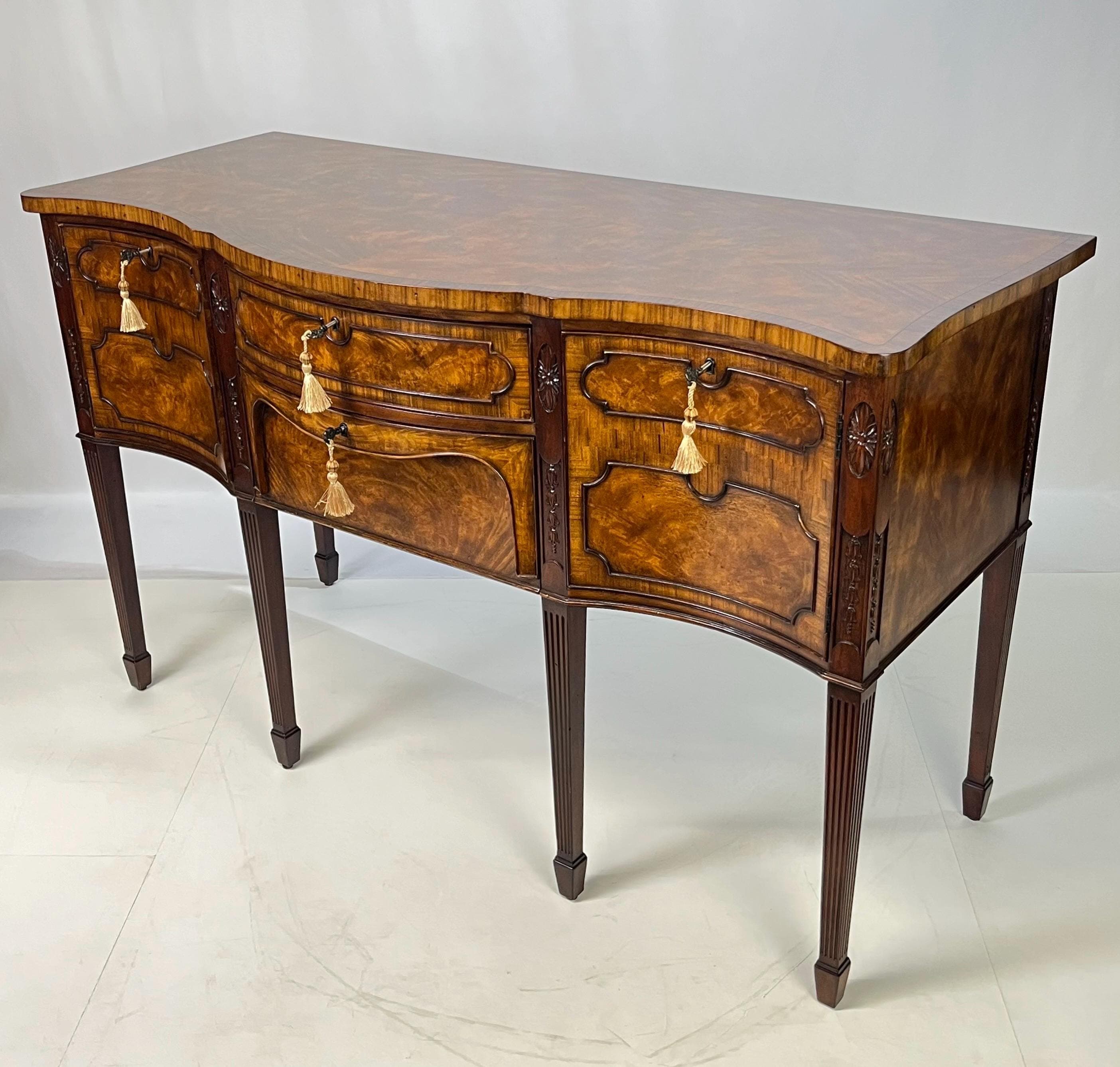 Vintage Theodore Alexander "Althorp Living History" Sheraton Style Serpentine Sideboard - Thumbnail 11
