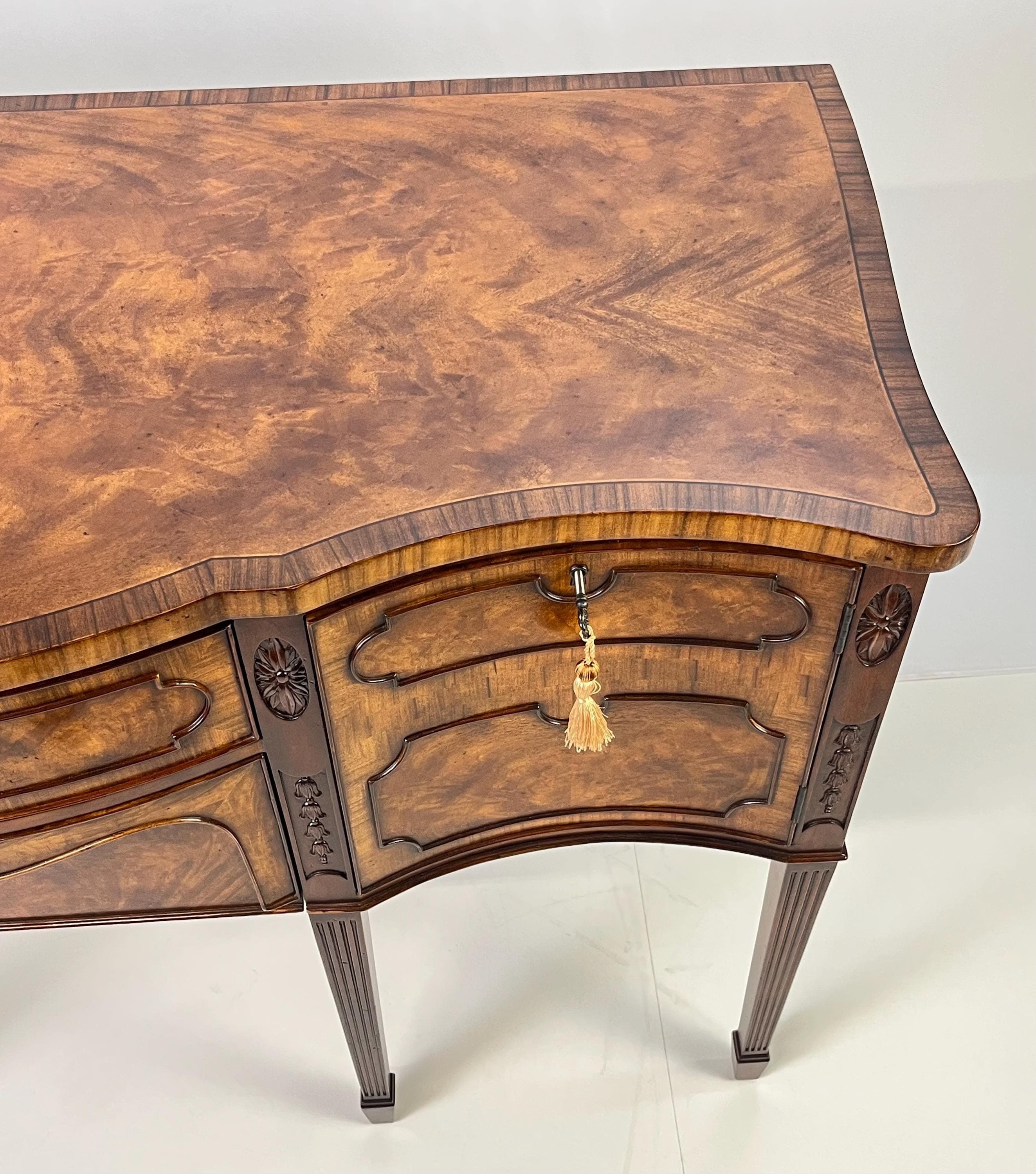 Vintage Theodore Alexander "Althorp Living History" Sheraton Style Serpentine Sideboard - Thumbnail 10