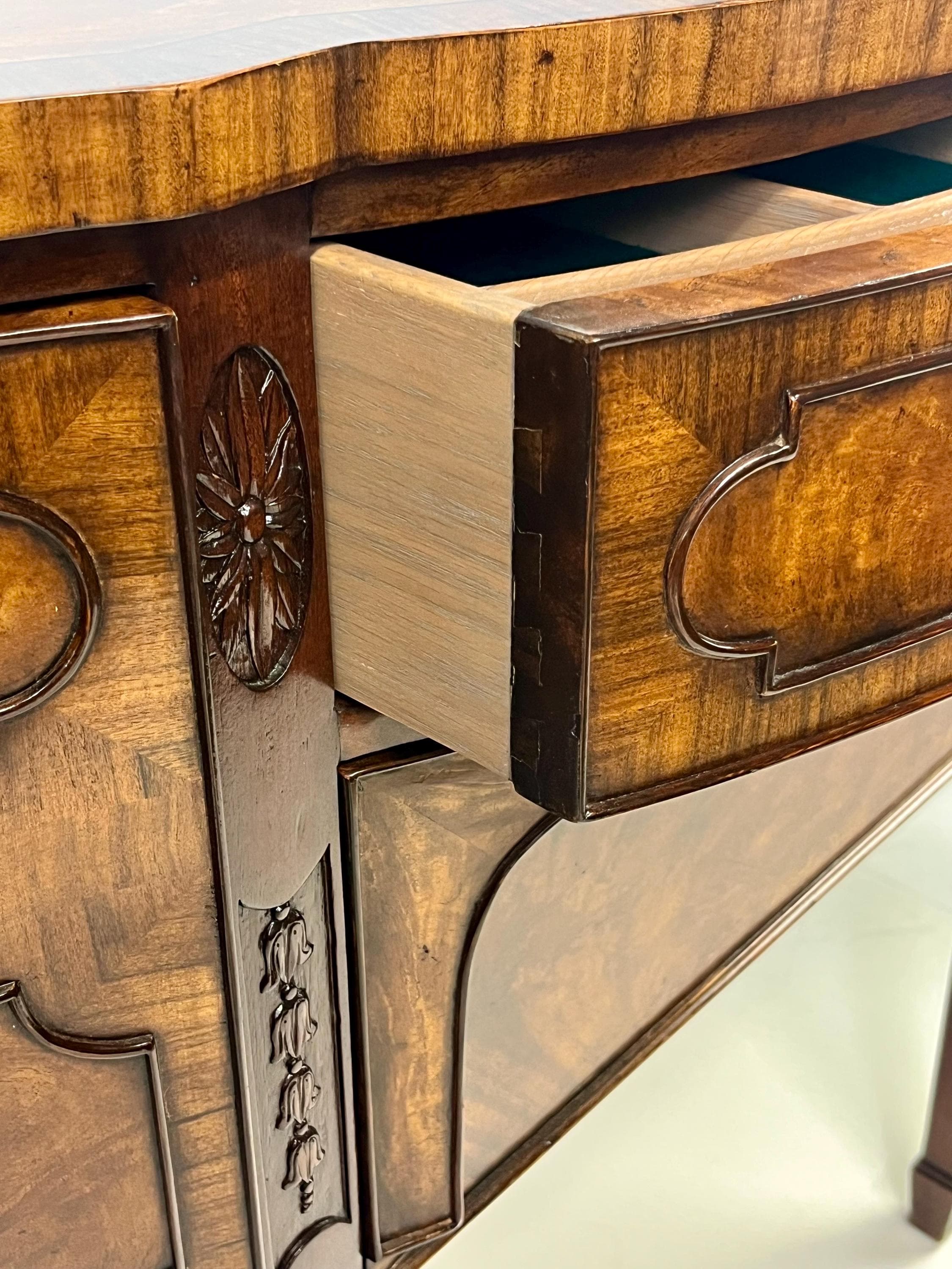 Vintage Theodore Alexander "Althorp Living History" Sheraton Style Serpentine Sideboard - Thumbnail 19
