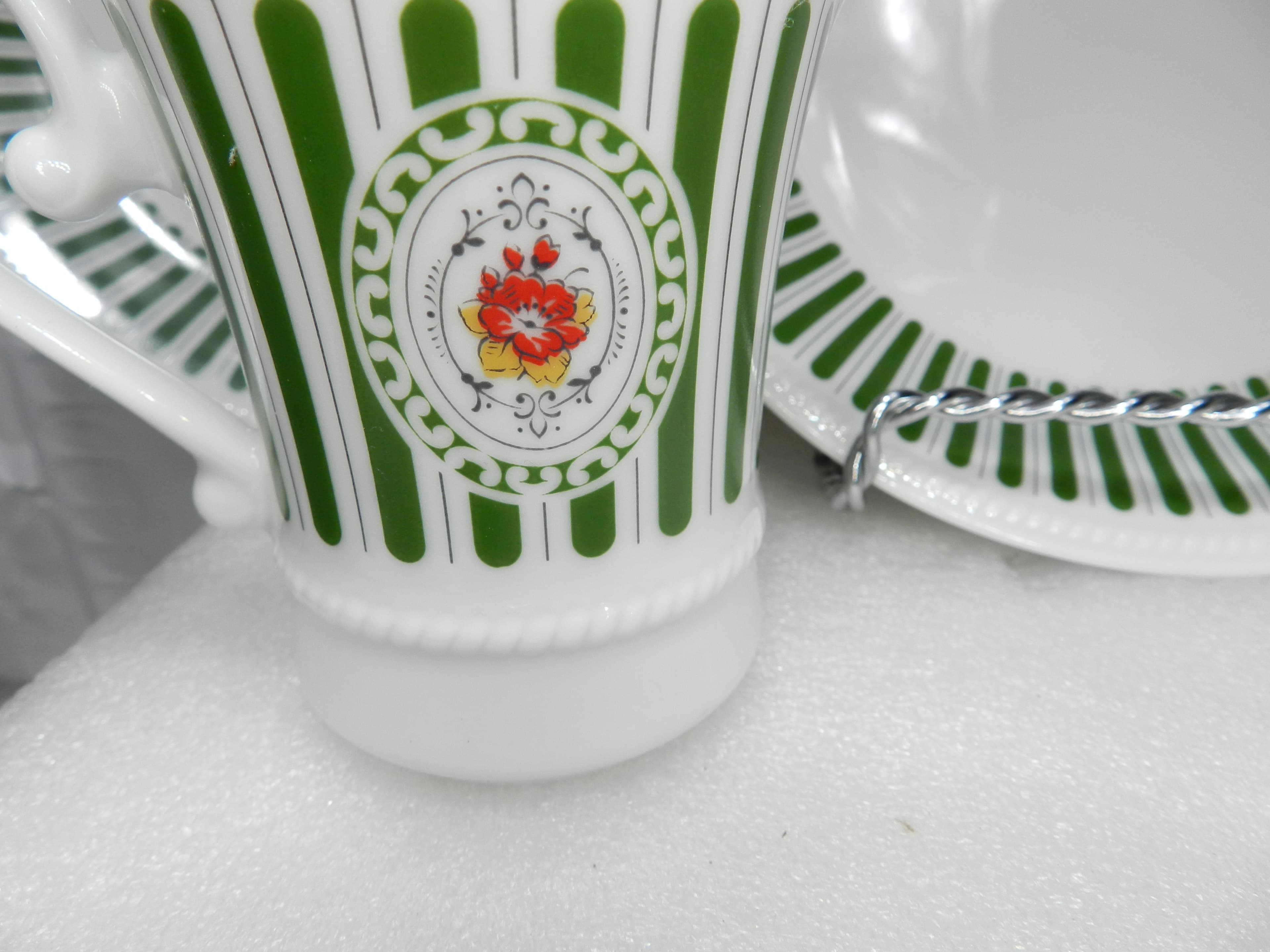19PC VTG Vohenstrauss Johann Seltmann Porcelain Dinnerwear Floral & Stripes N46J - Thumbnail 9